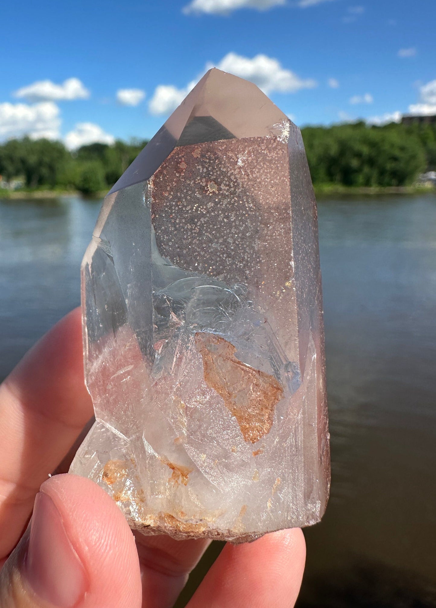 Stunning Rare Raw Strawberry Lemurian Point