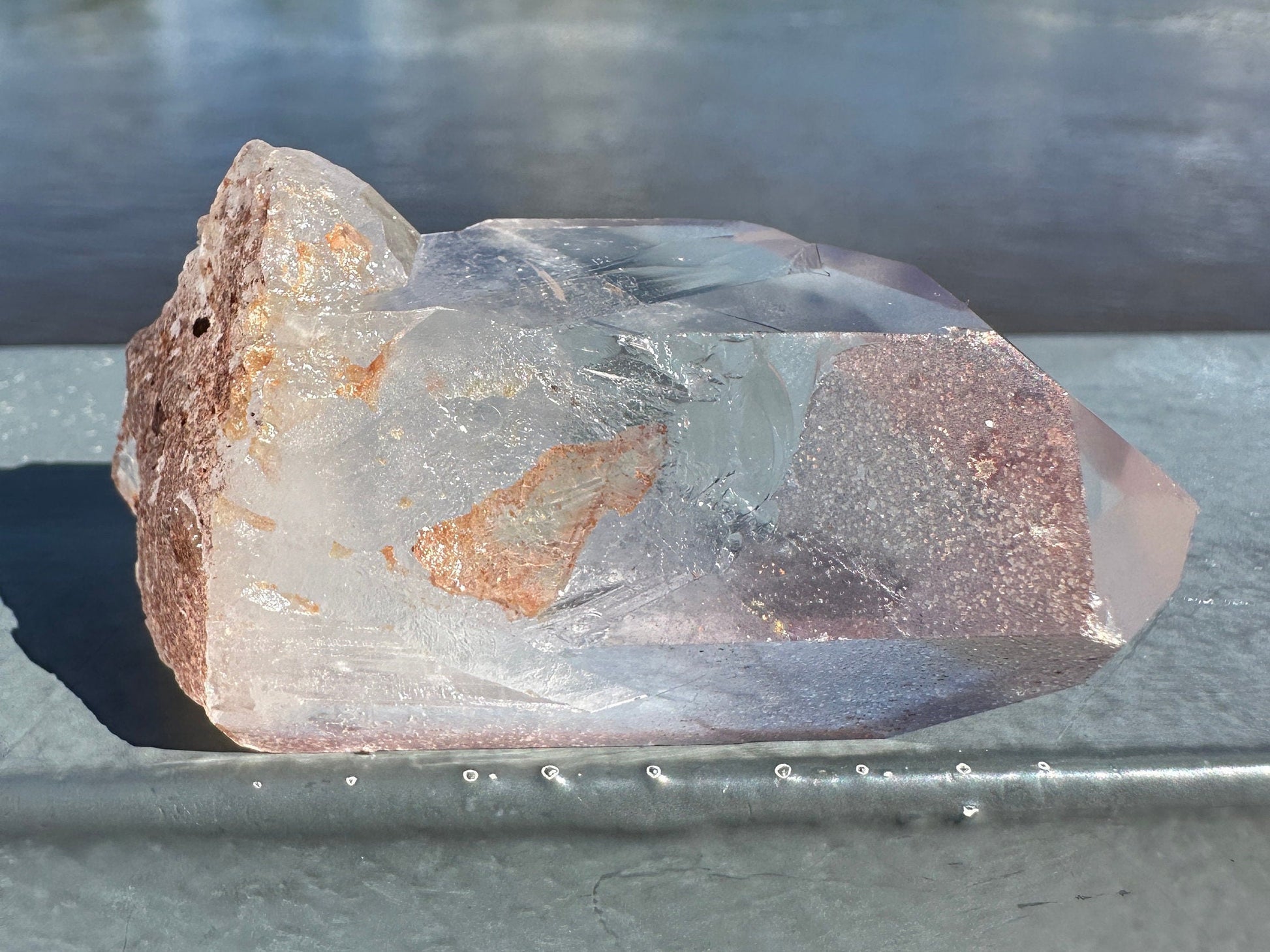 Stunning Rare Raw Strawberry Lemurian Point