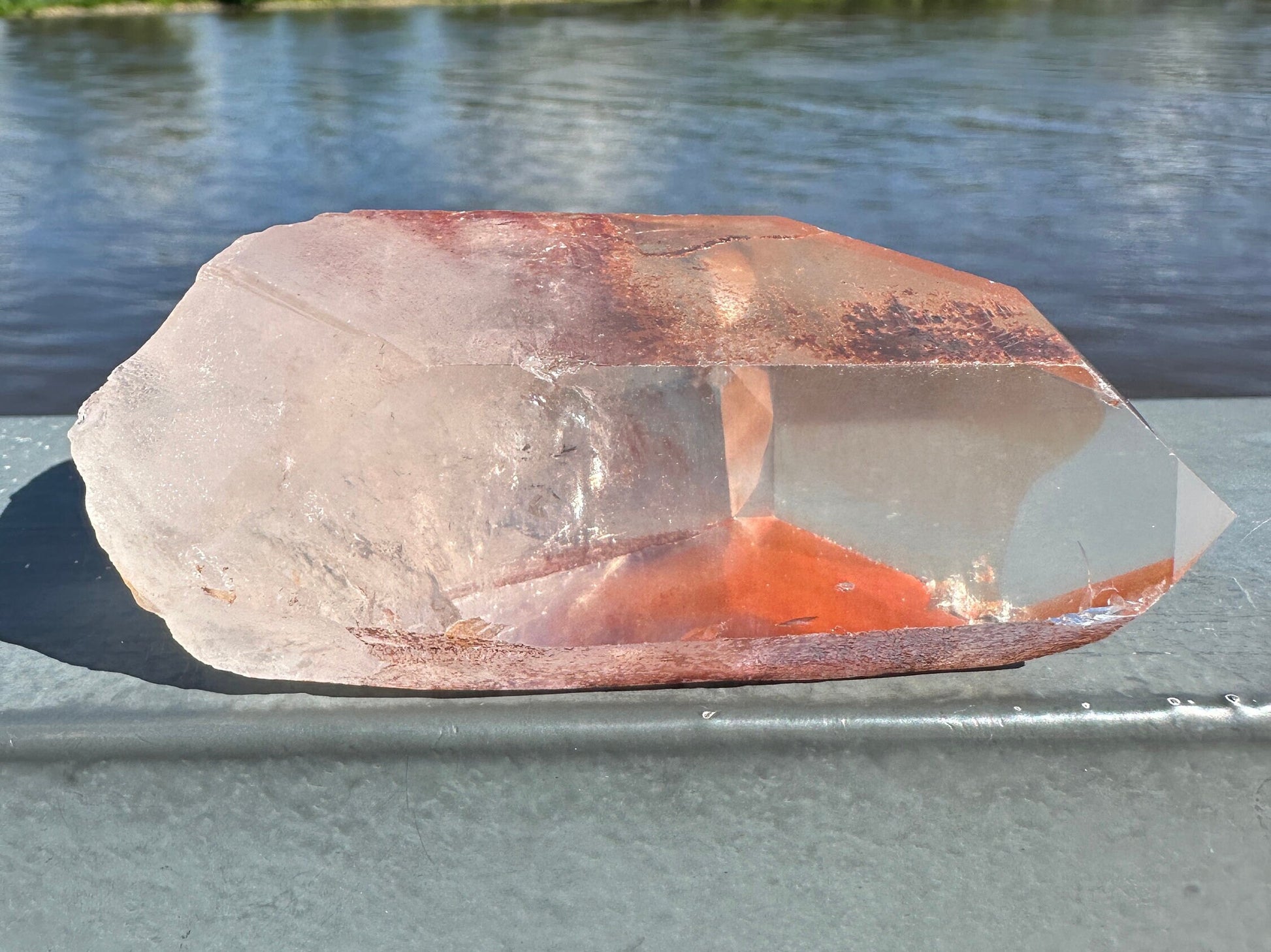 Stunning Rare Raw Twin Strawberry Lemurian Point