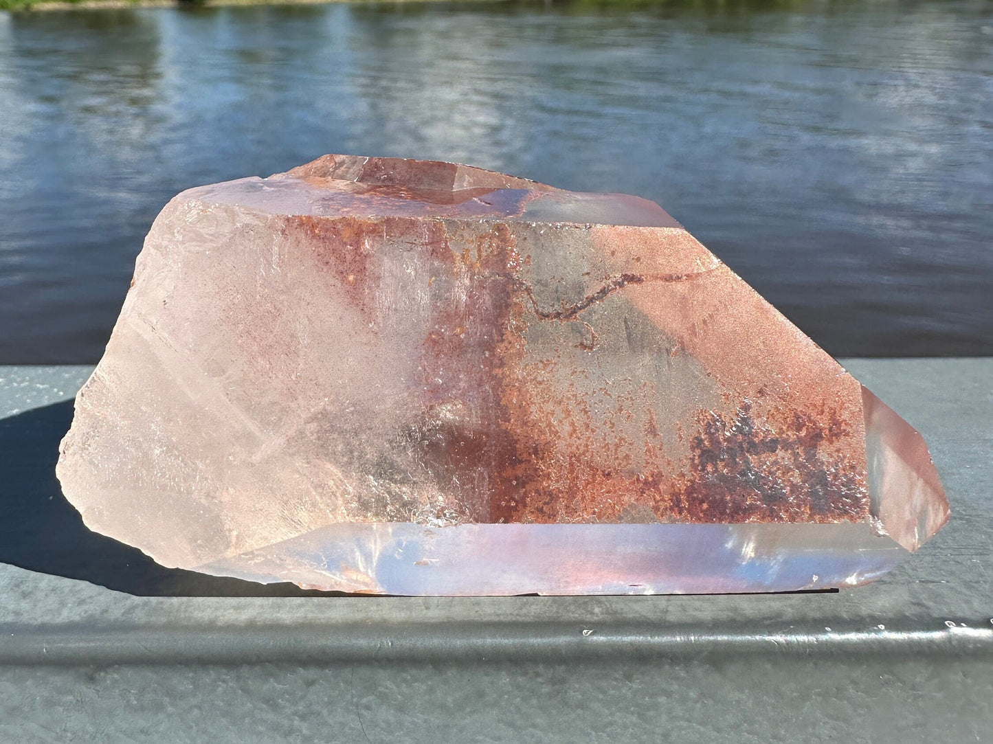 Stunning Rare Raw Twin Strawberry Lemurian Point