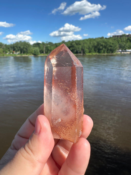 Stunning Rare Raw Strawberry Lemurian Point