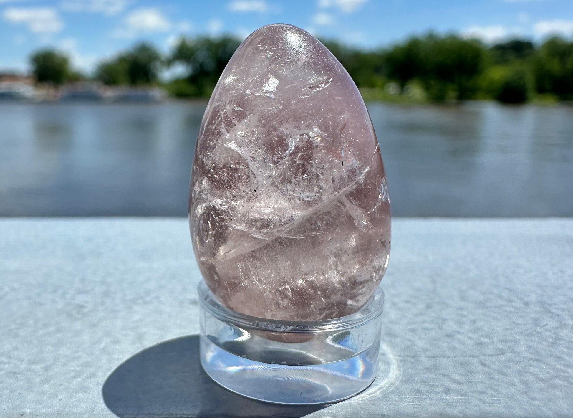 Rare Small Pink Lithium Egg from Brazil | Lithium Tower | Lithium Crystal | Rare Crystals | Pink Lithium Crystal | Lithium Quartz