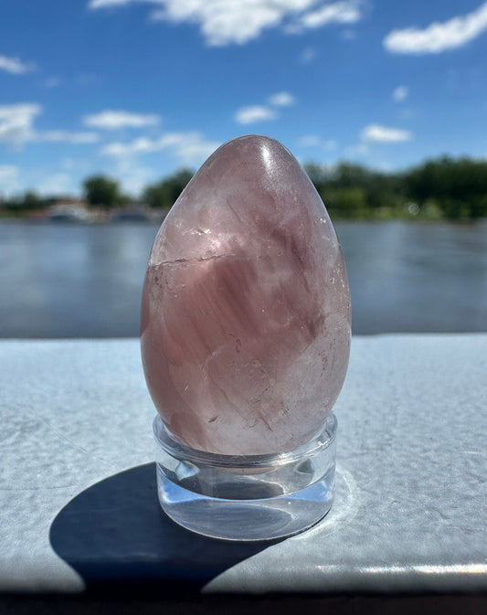 Rare Small Pink Lithium Egg from Brazil | Lithium Tower | Lithium Crystal | Rare Crystals | Pink Lithium Crystal | Lithium Quartz