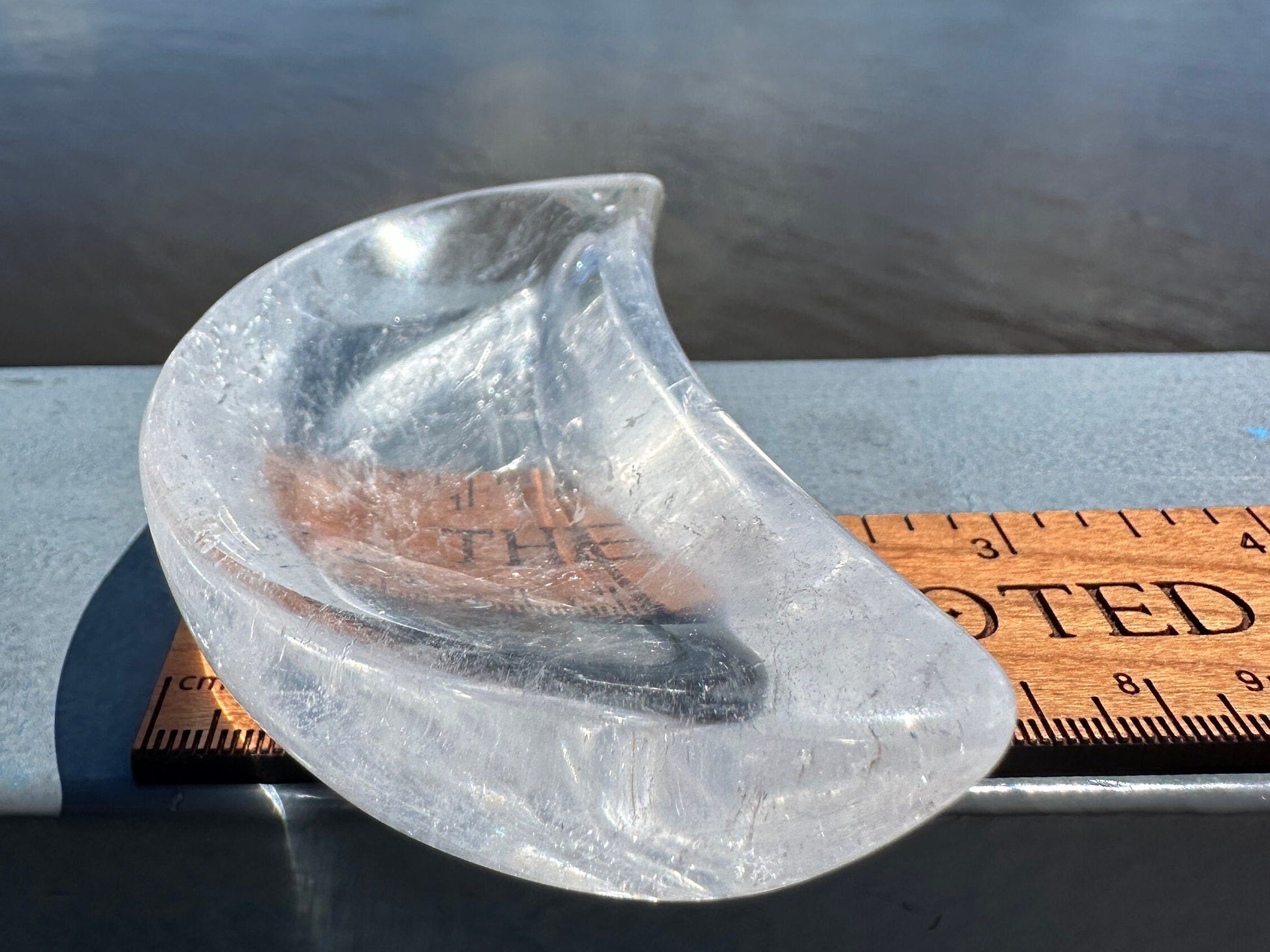 Dreamy Quality Clear Quartz Moon Bowl