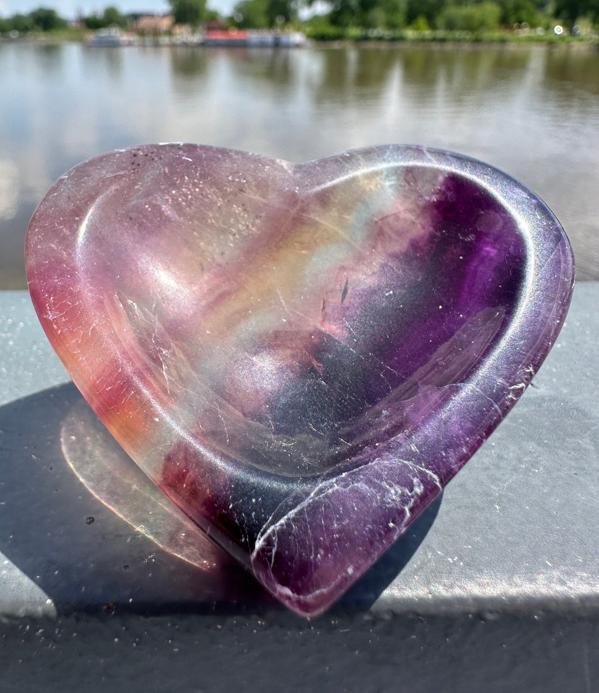 Gorgeous Fluorite Heart Bowl