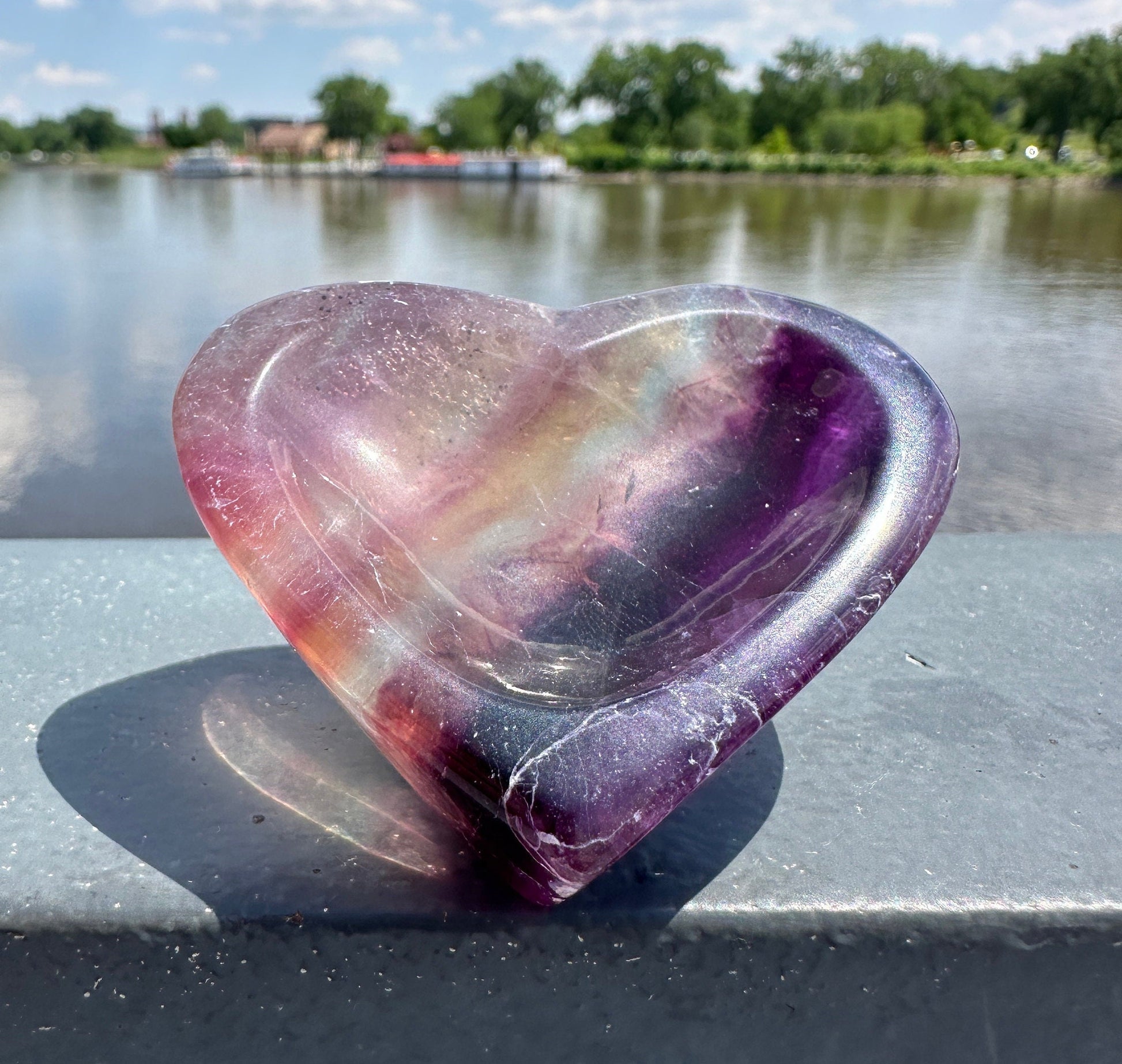 Gorgeous Fluorite Heart Bowl