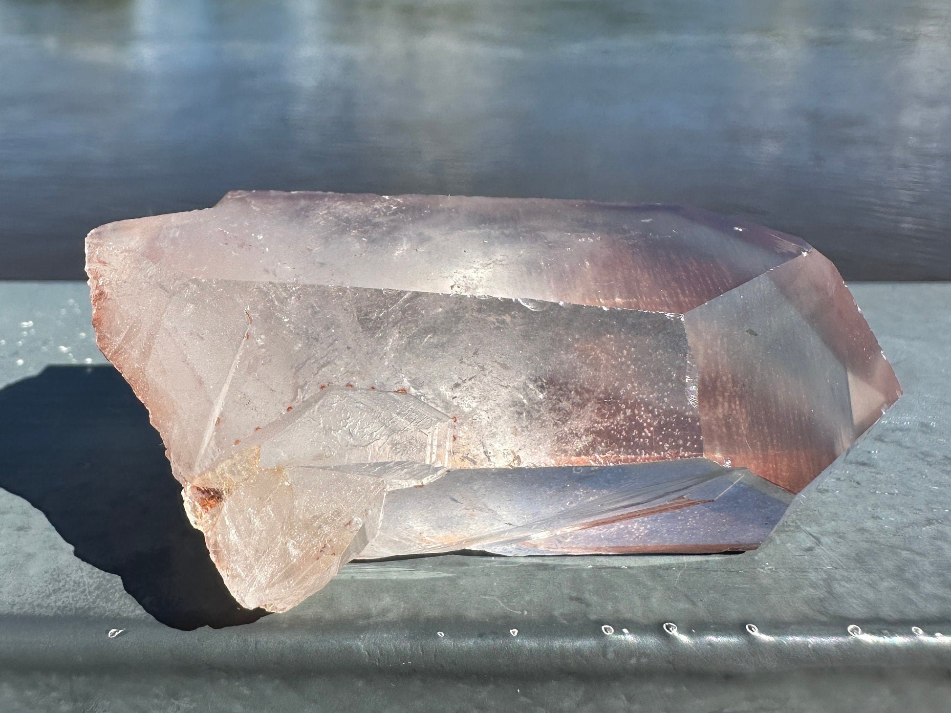 Stunning Rare Raw Strawberry Lemurian Point