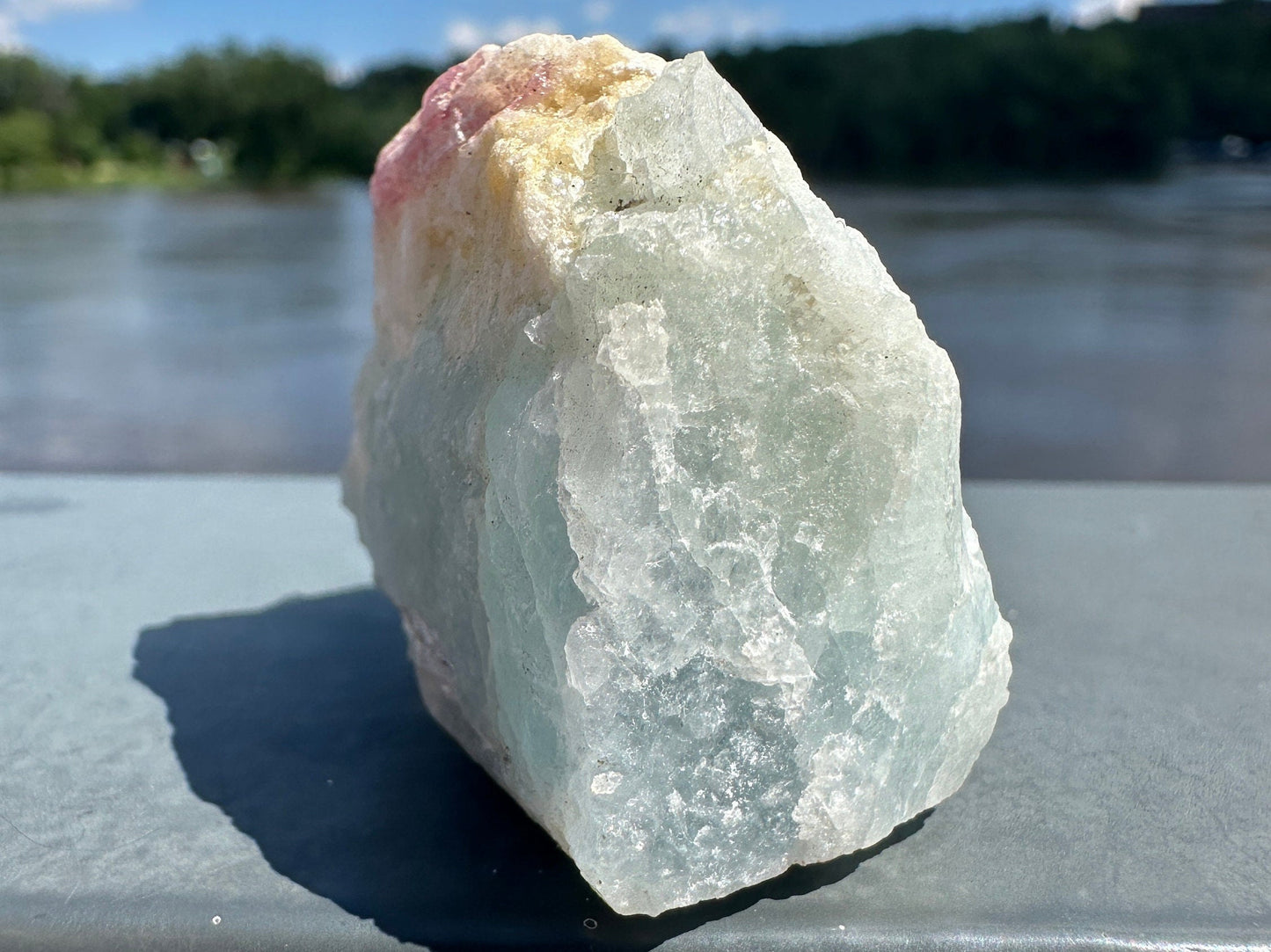 High Grade Pink Tourmaline in Aquamarine Specimen From Brazil