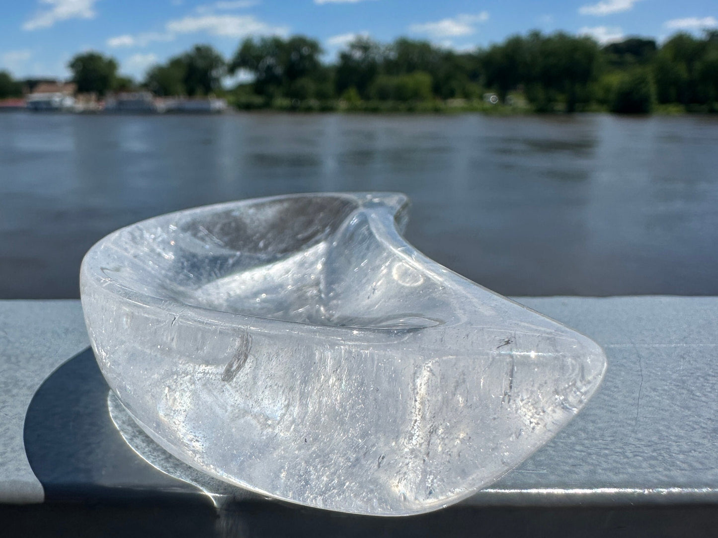 Dreamy Quality Clear Quartz Moon Bowl