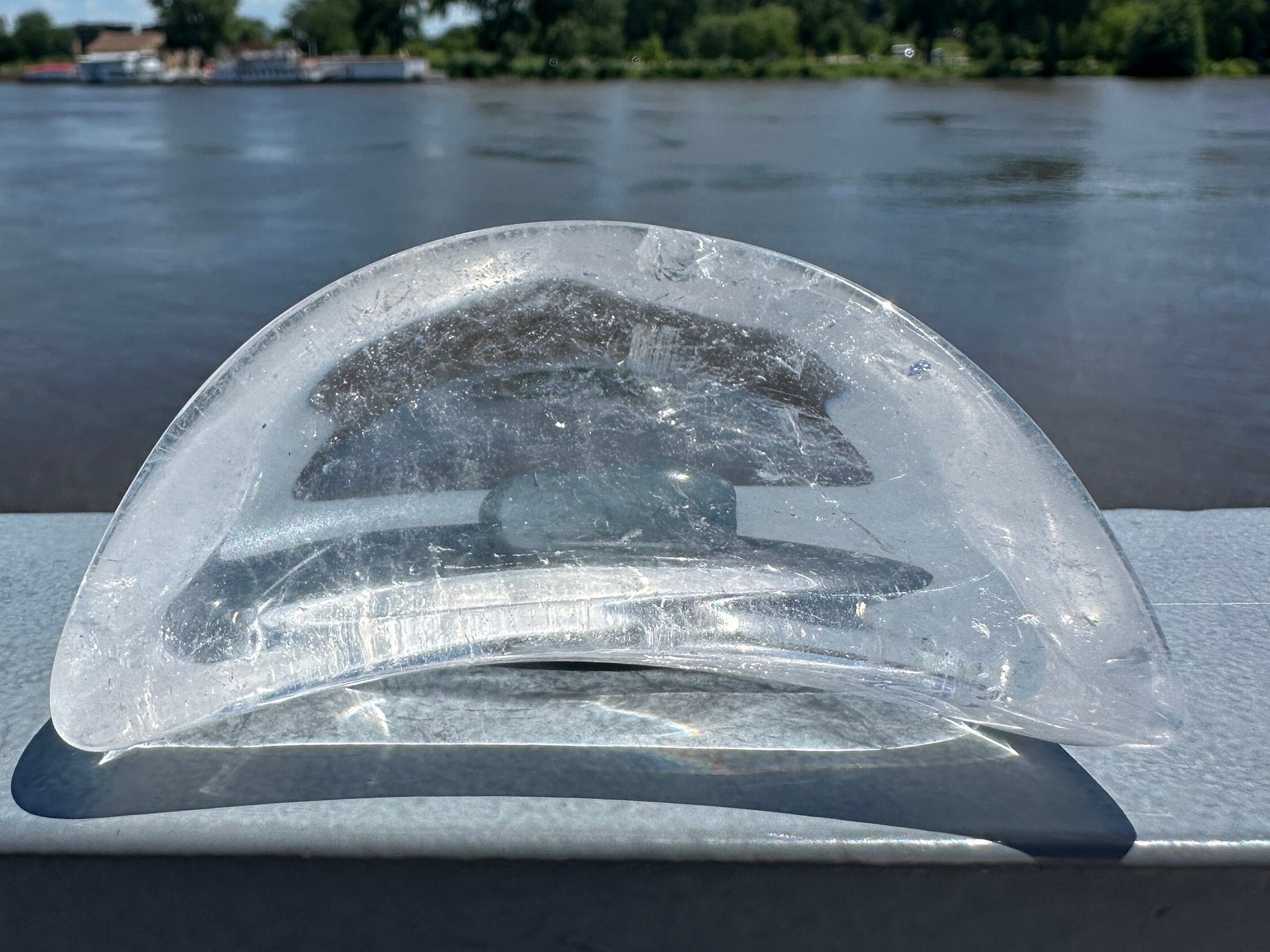 Dreamy Quality Clear Quartz Moon Bowl