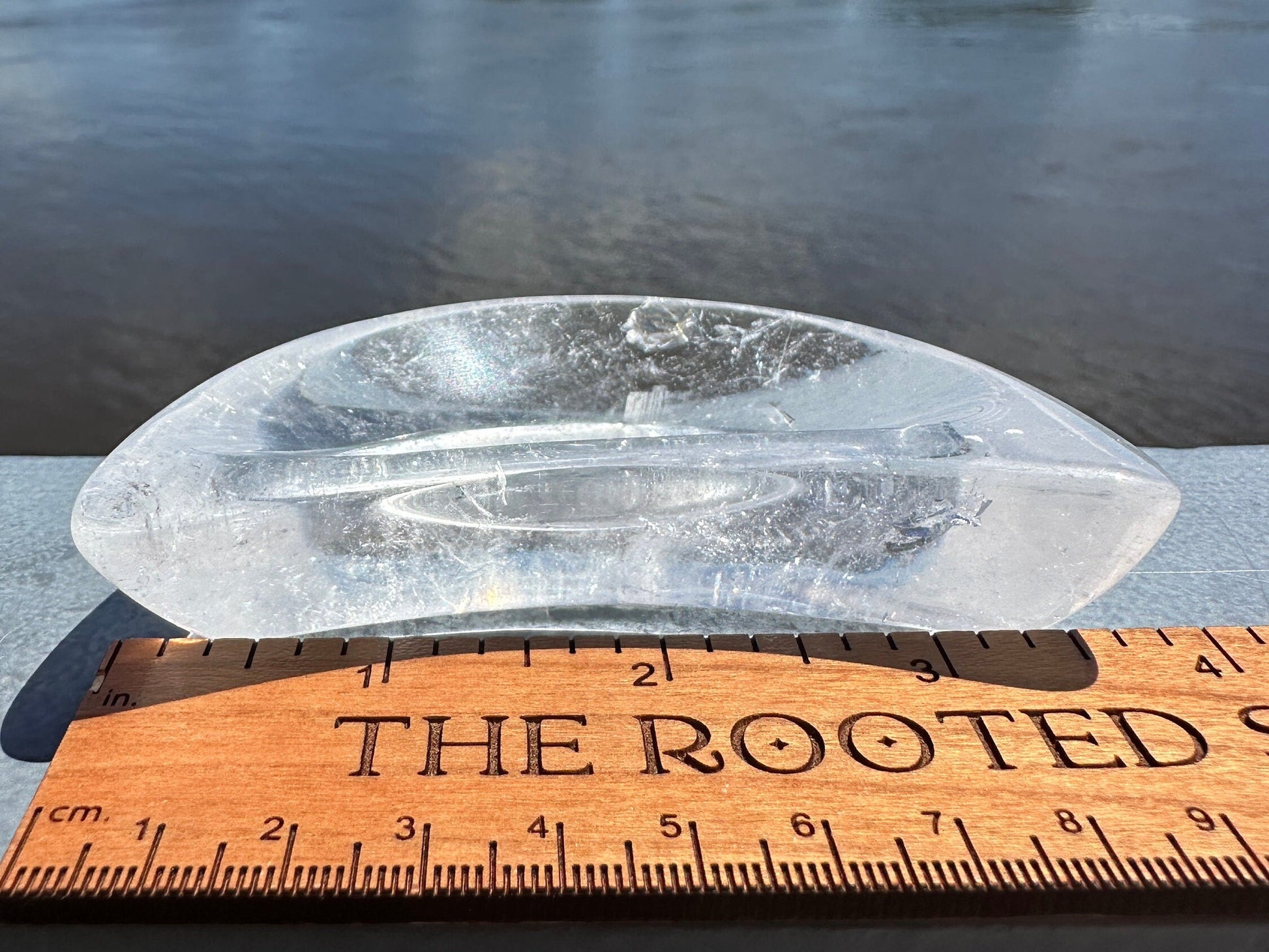 Dreamy Quality Clear Quartz Moon Bowl