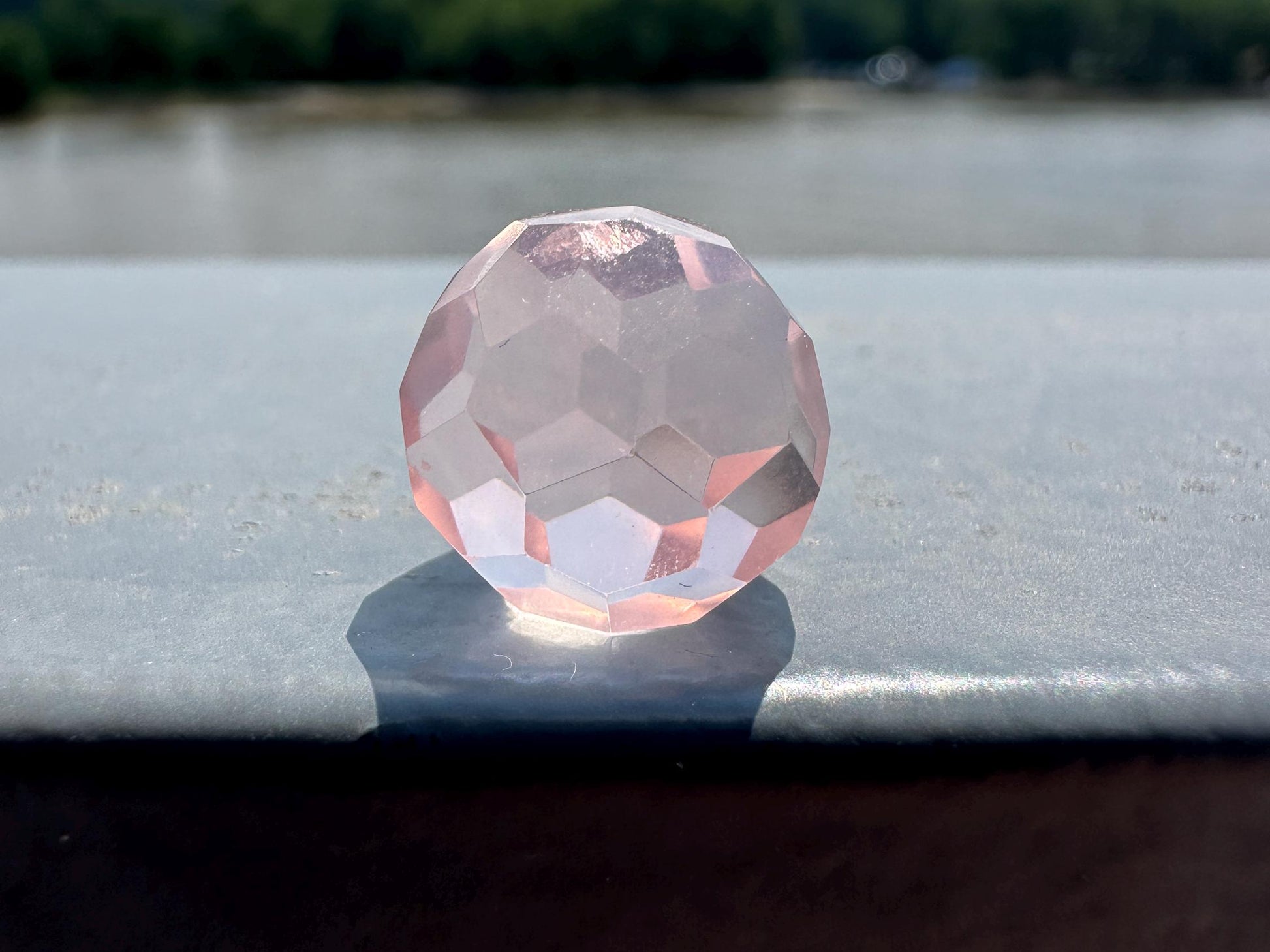 One (1) High Quality Rose Quartz Faceted Mini Sphere from Brazil