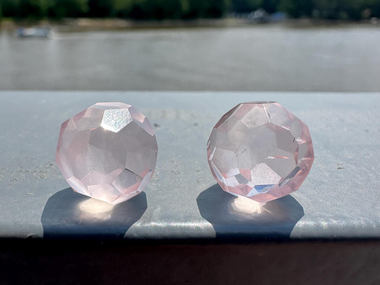 One (1) High Quality Rose Quartz Faceted Mini Sphere from Brazil