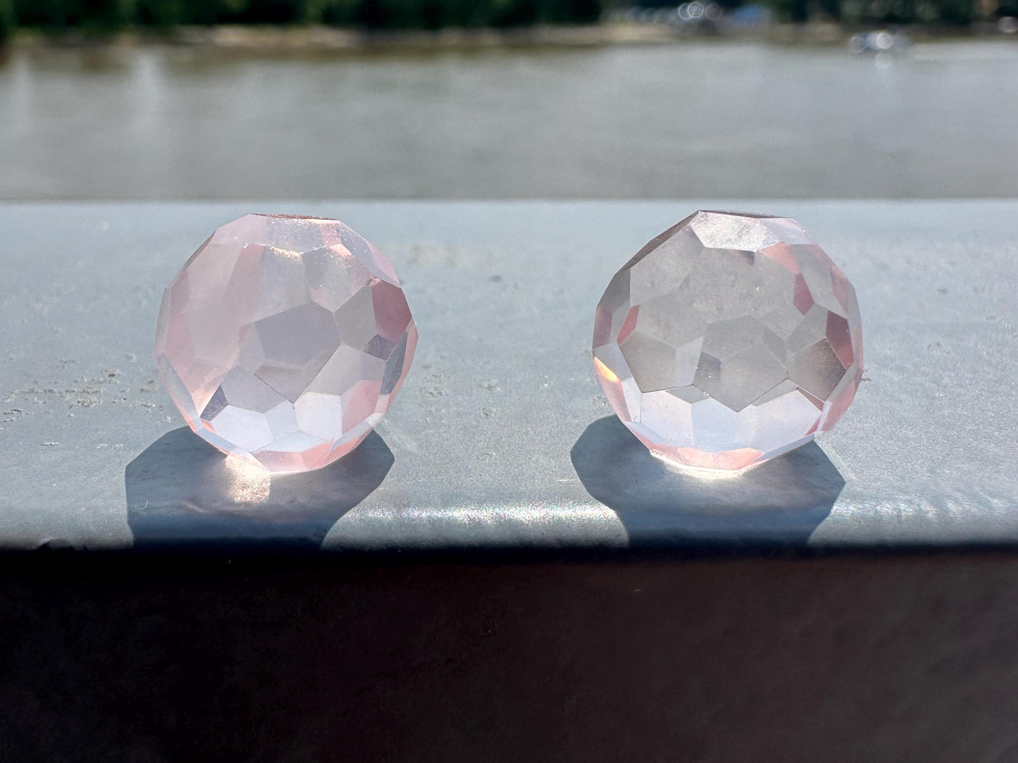 One (1) High Quality Rose Quartz Faceted Mini Sphere from Brazil