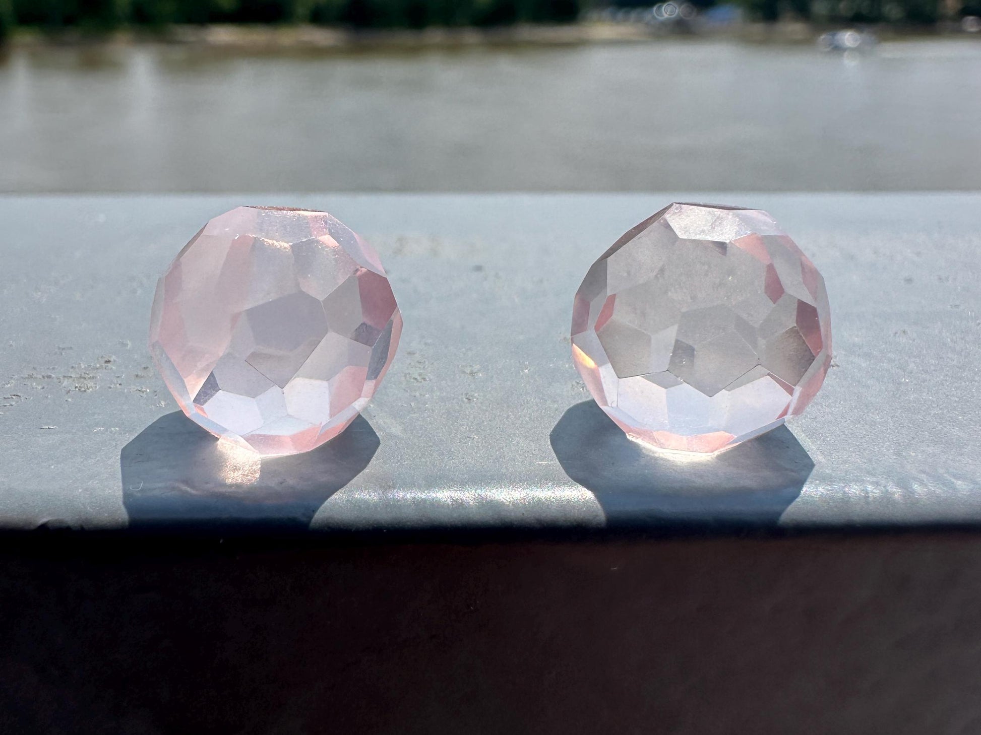 One (1) High Quality Rose Quartz Faceted Mini Sphere from Brazil