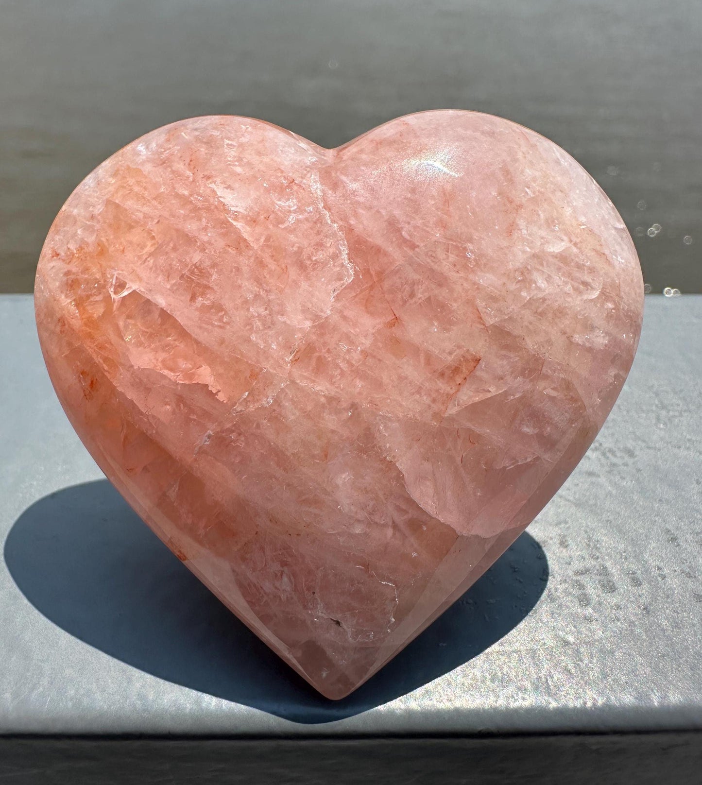 High Quality Hematoid Rose Quartz Heart from Brazil