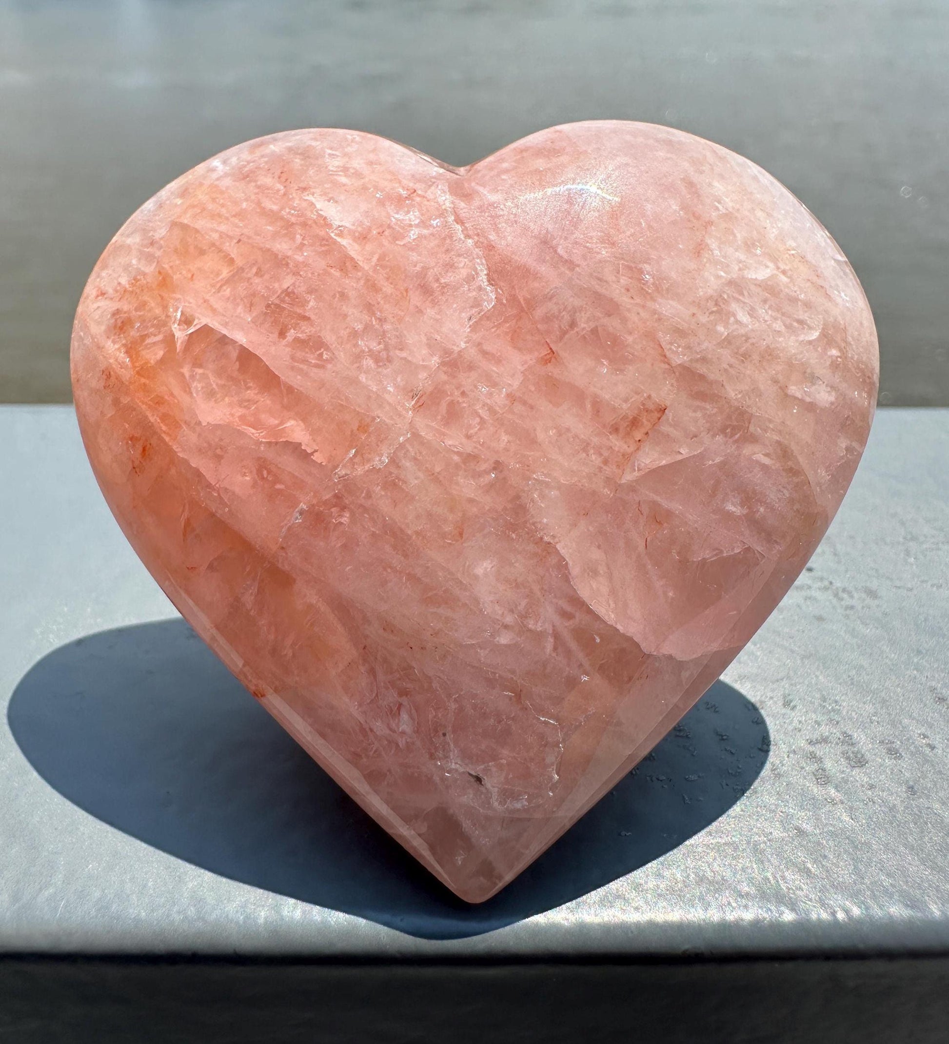 High Quality Hematoid Rose Quartz Heart from Brazil