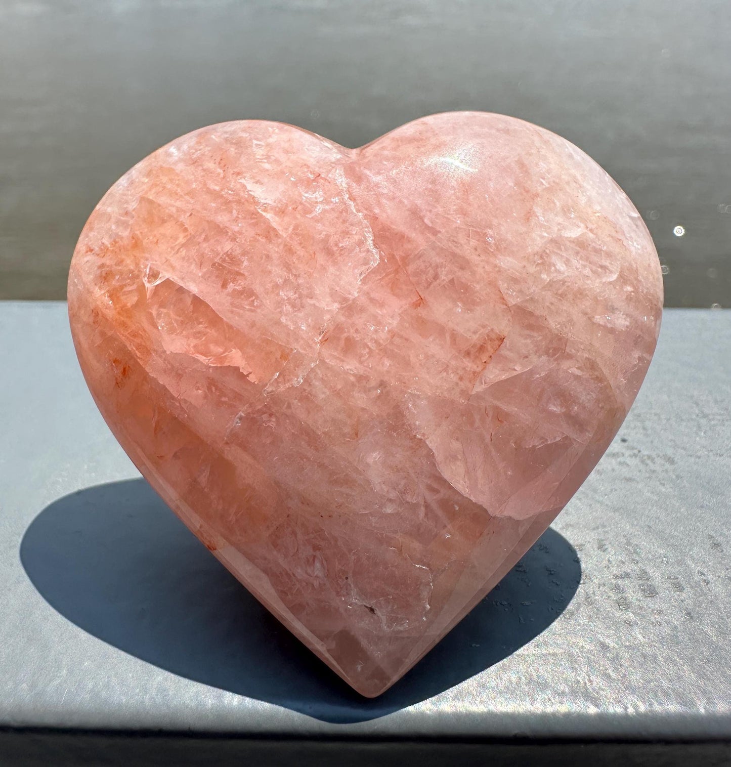 High Quality Hematoid Rose Quartz Heart from Brazil