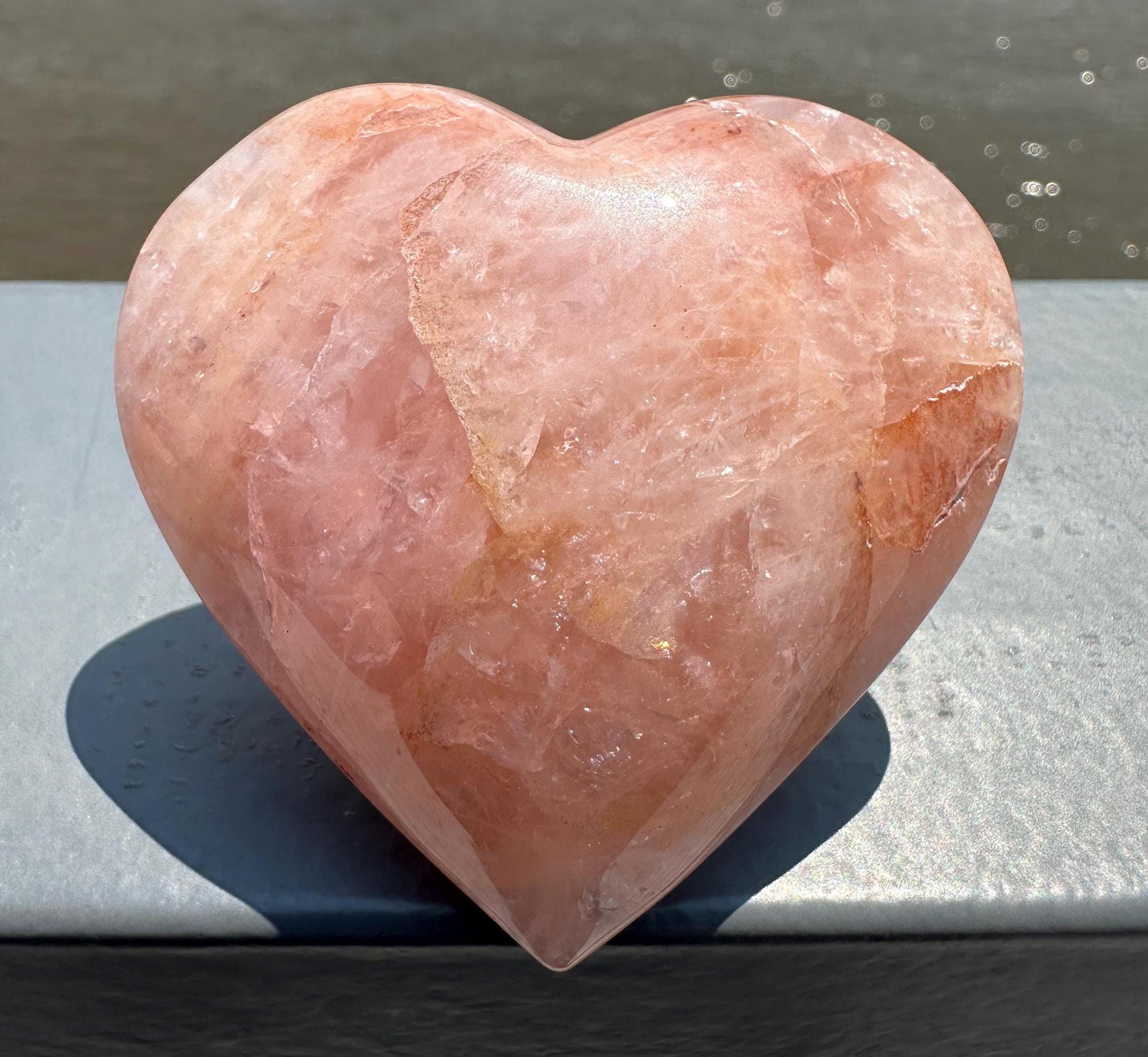 High Quality Hematoid Rose Quartz Heart from Brazil