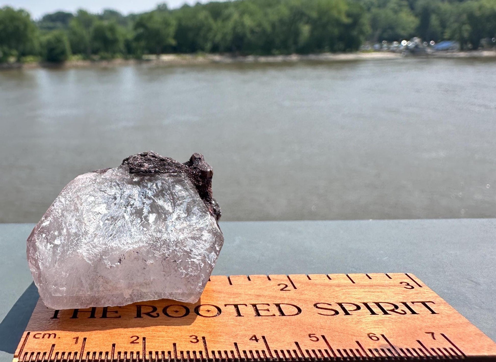 Stunning Deep Red Dragon Lemurian Quartz Crystal Point from Brazil | Raw Red and Silver Hematite coated Quartz Point