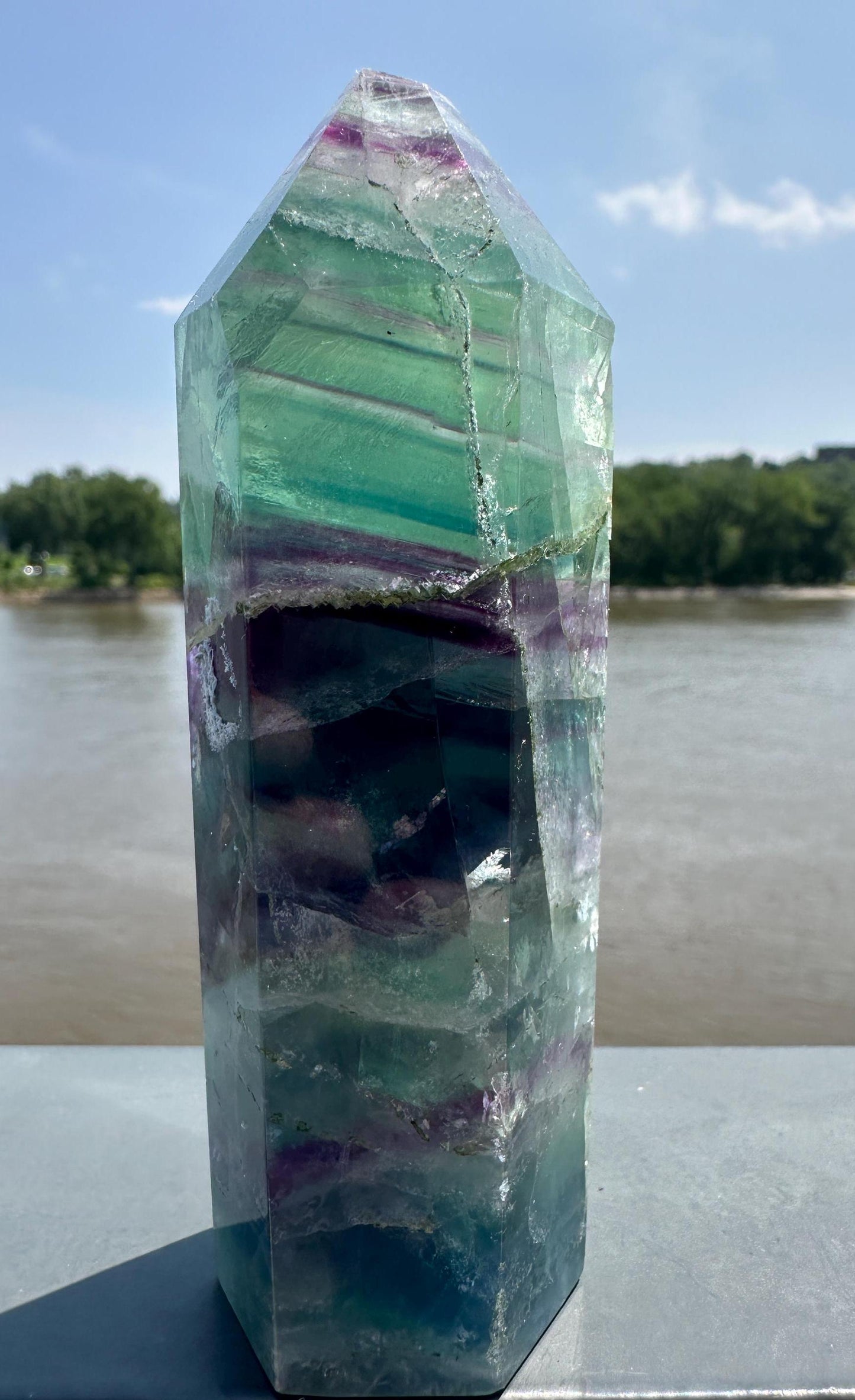 Stunning Fluorite Tower with Imperfection