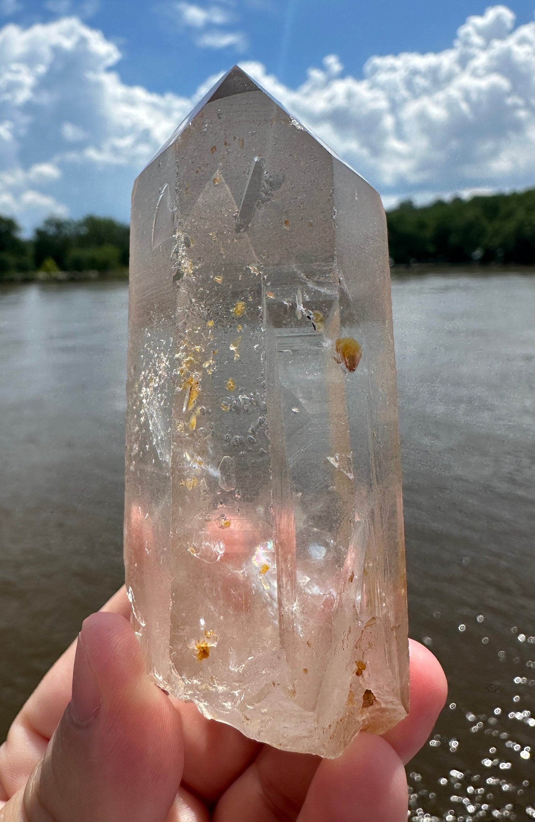 Stunning Rare Raw Golden Healer Lemurian Point