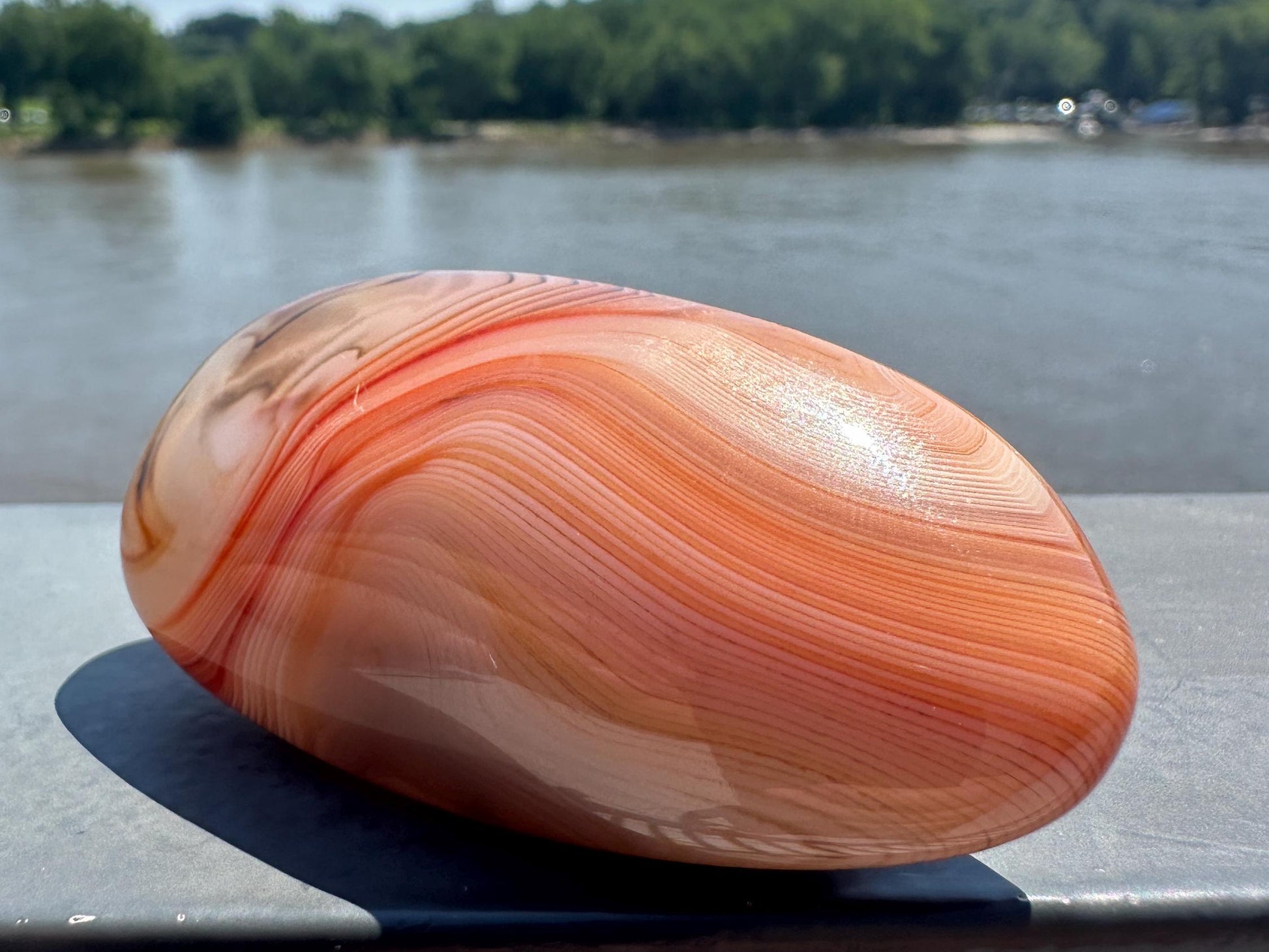 Gorgeous Sardonyx Palm Stone Banded Agate