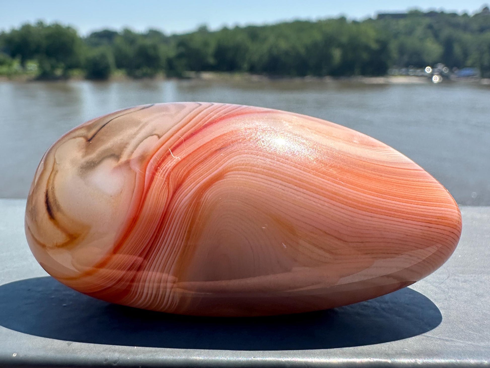 Gorgeous Sardonyx Palm Stone Banded Agate