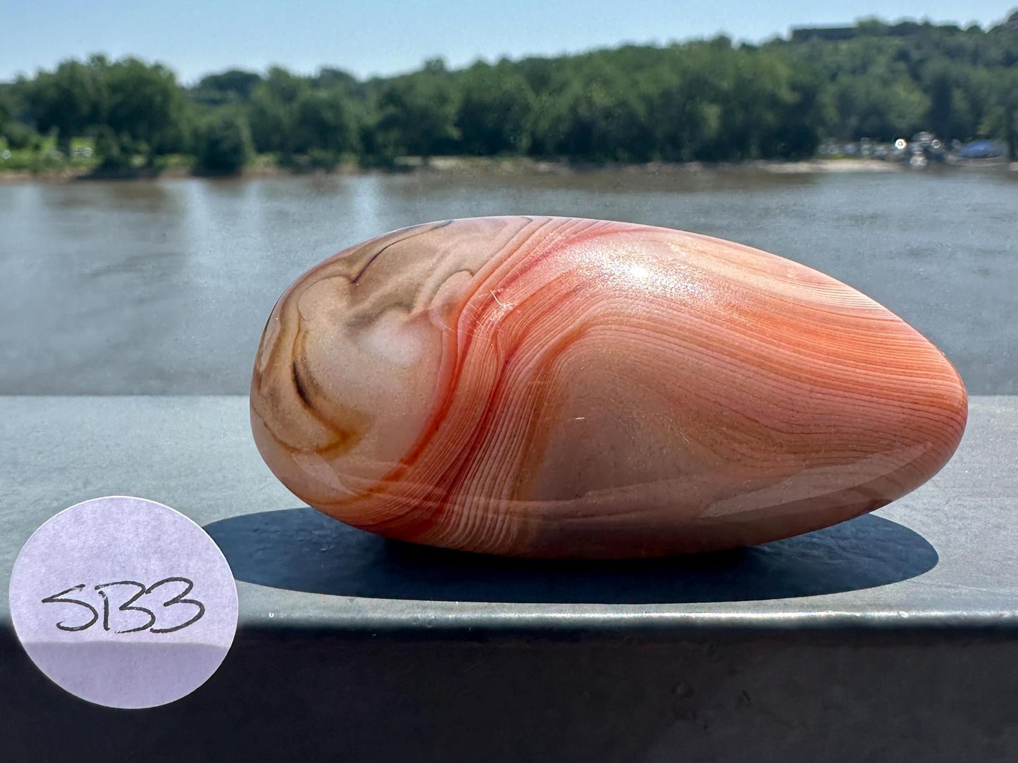 Gorgeous Sardonyx Palm Stone Banded Agate