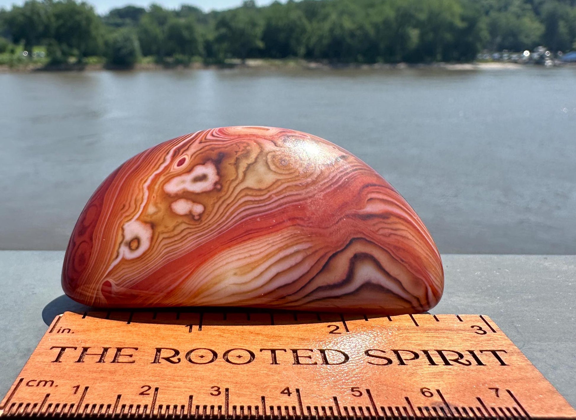 Gorgeous Sardonyx Palm Stone Banded Agate