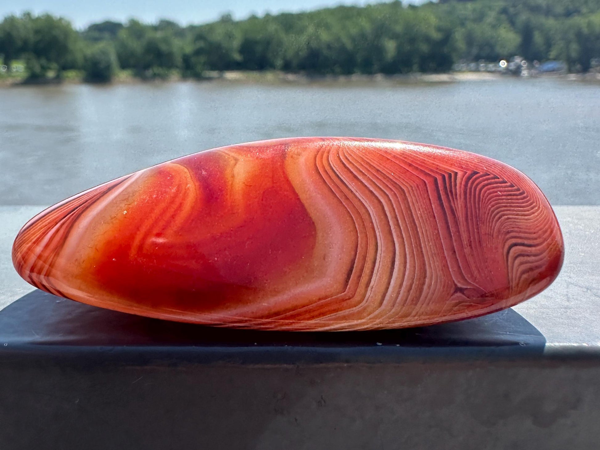 Gorgeous Sardonyx Palm Stone Banded Agate