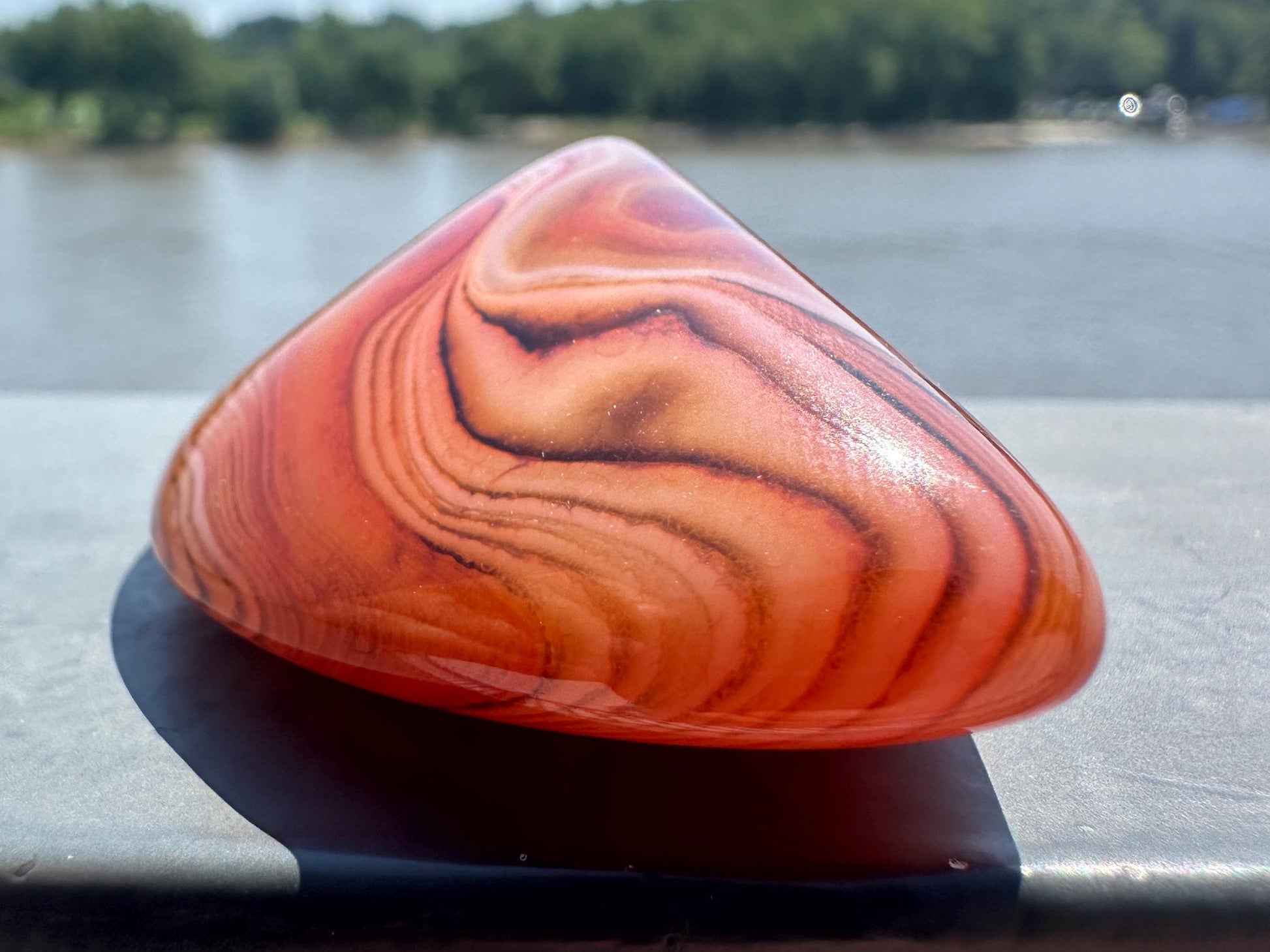 Gorgeous Sardonyx Palm Stone Banded Agate