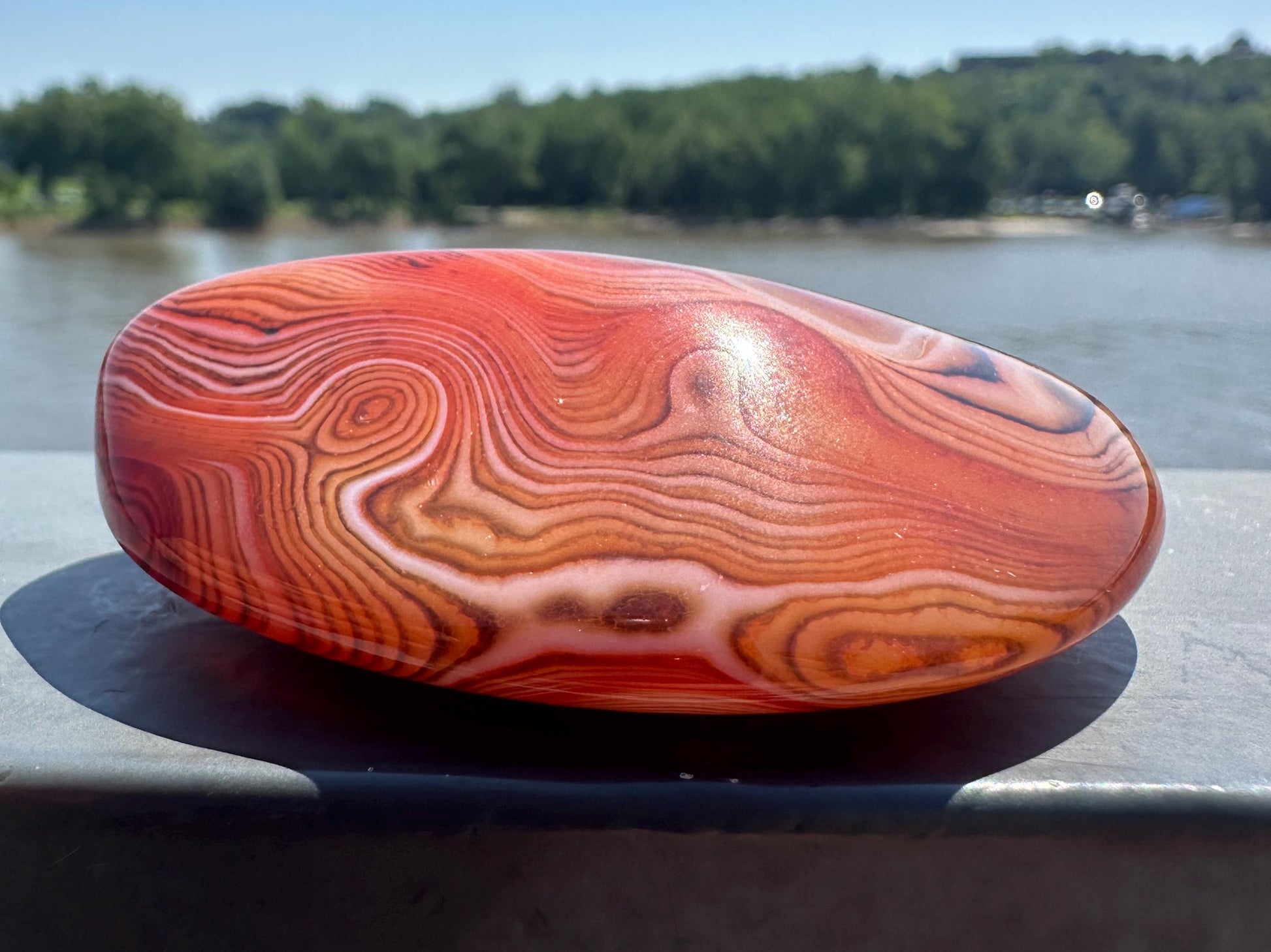 Gorgeous Sardonyx Palm Stone Banded Agate