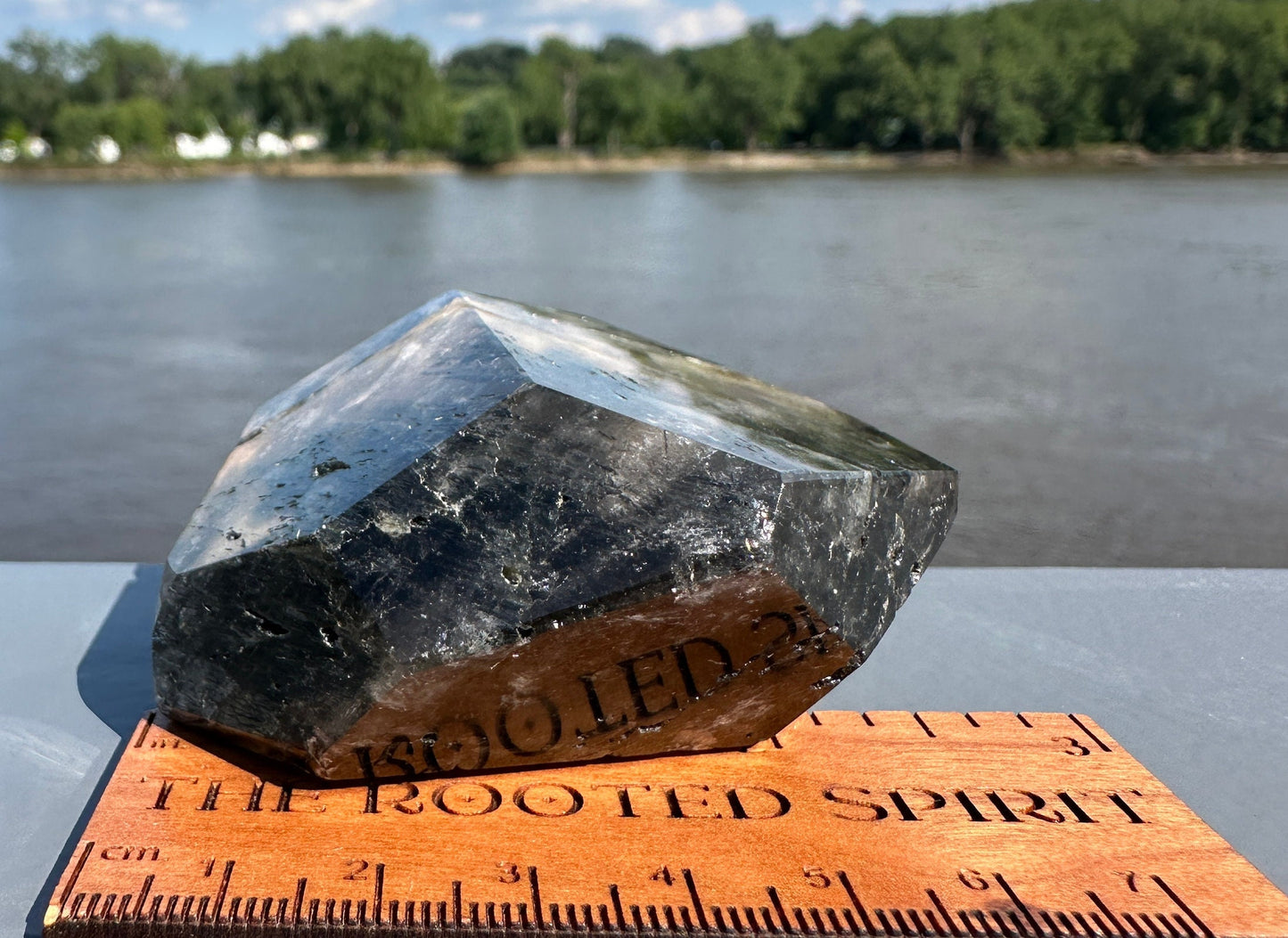 Blue Tara Quartz Freeform from Brazil with Custom Stand | Rare Blue Tourmaline Clear Quartz | Indicolite | Crystal Tower