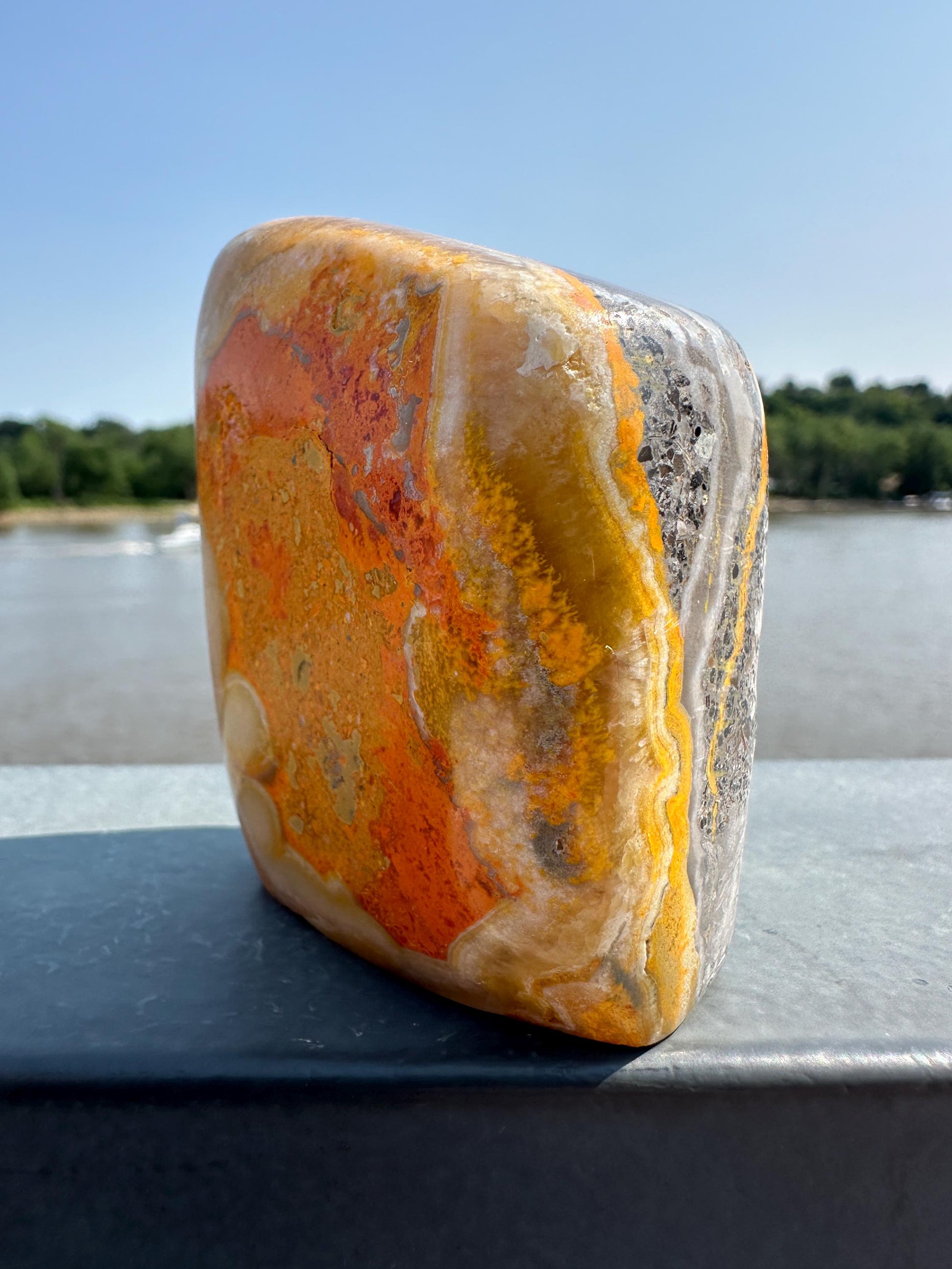 Vibrant Bumble Bee Jasper Freeform | Polished Crystal Specimen | Sacred Chakra | Bumble Bee Jasper | Happiness | Creativity