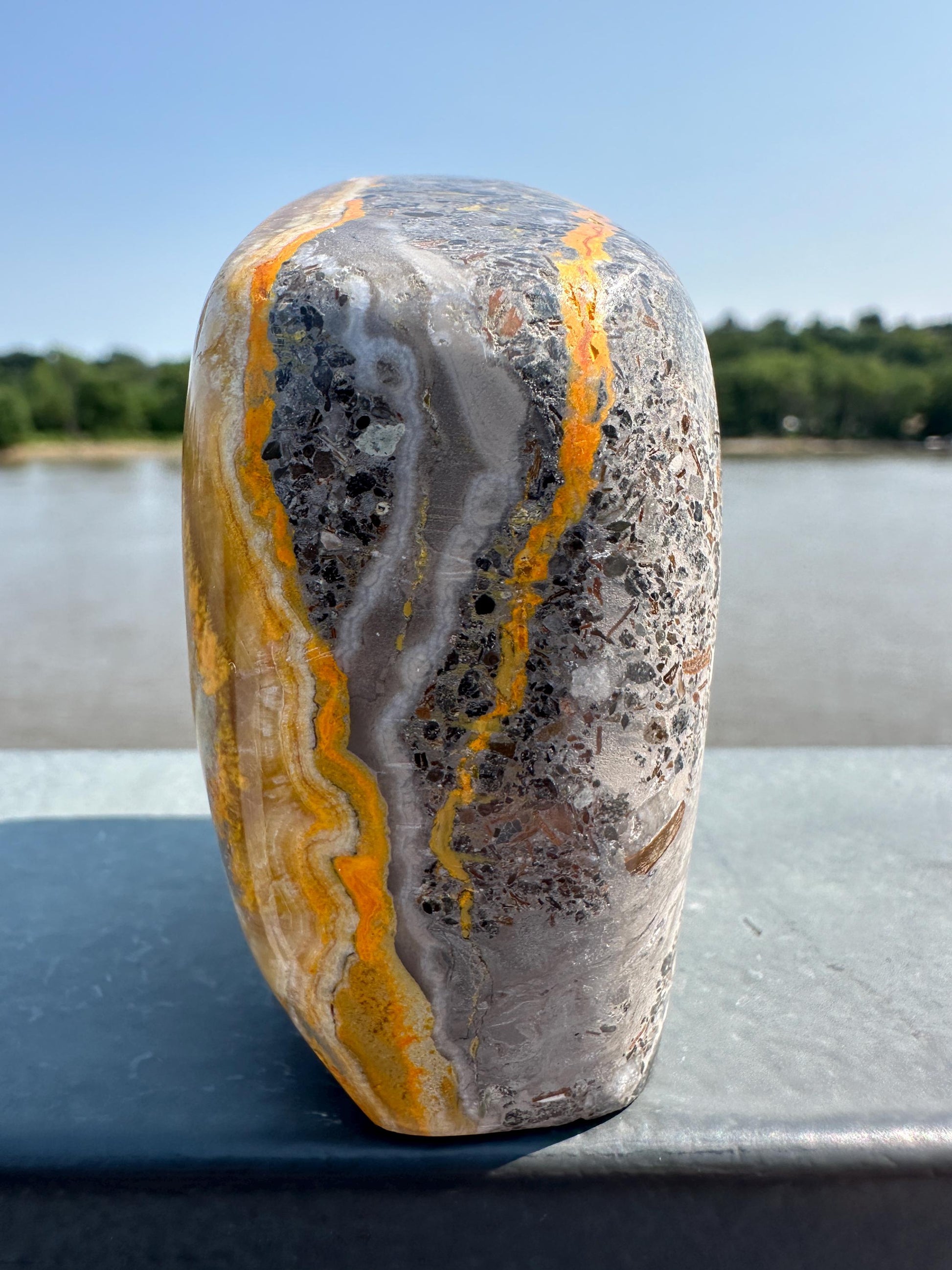 Vibrant Bumble Bee Jasper Freeform | Polished Crystal Specimen | Sacred Chakra | Bumble Bee Jasper | Happiness | Creativity