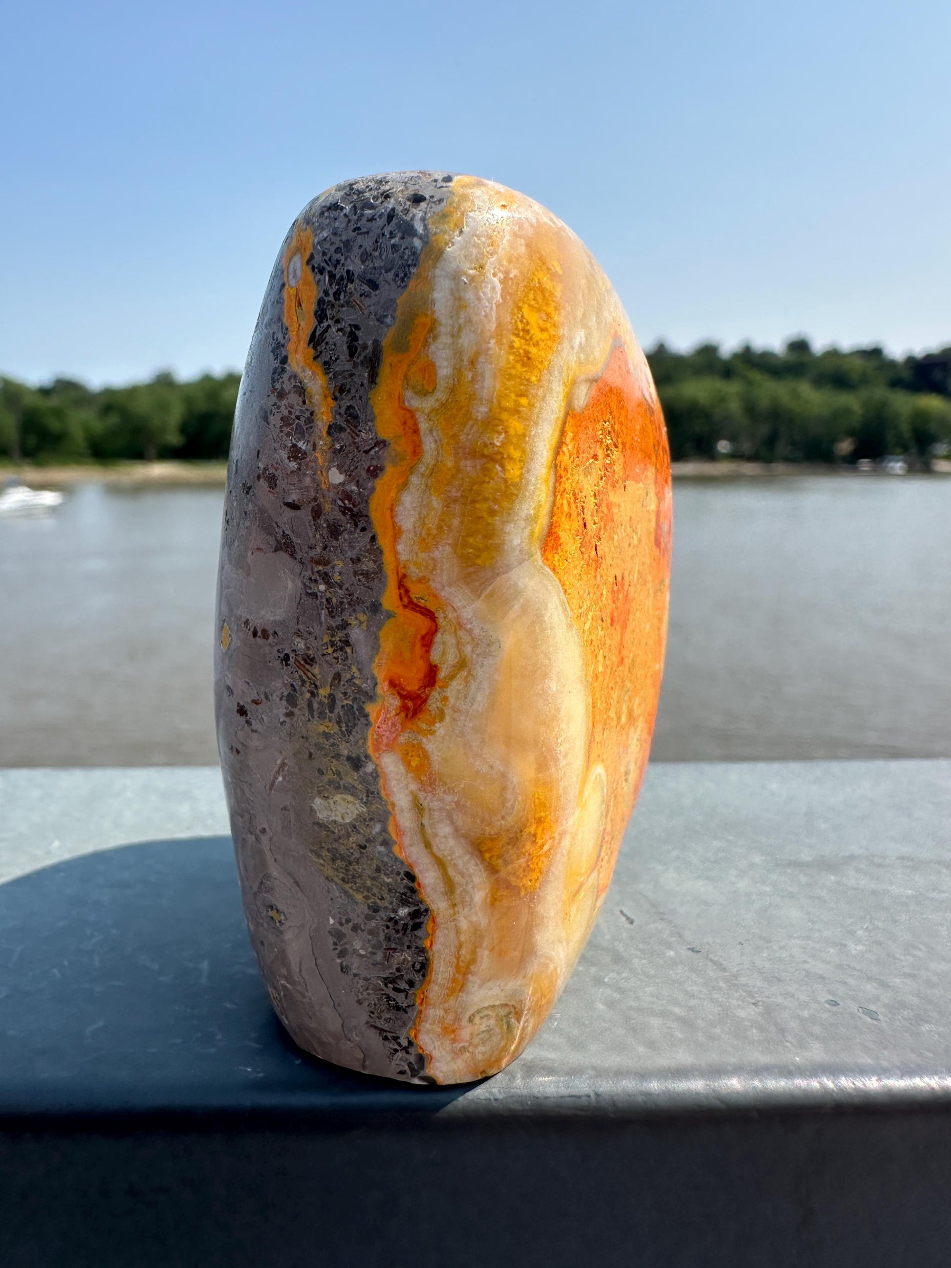 Vibrant Bumble Bee Jasper Freeform | Polished Crystal Specimen | Sacred Chakra | Bumble Bee Jasper | Happiness | Creativity