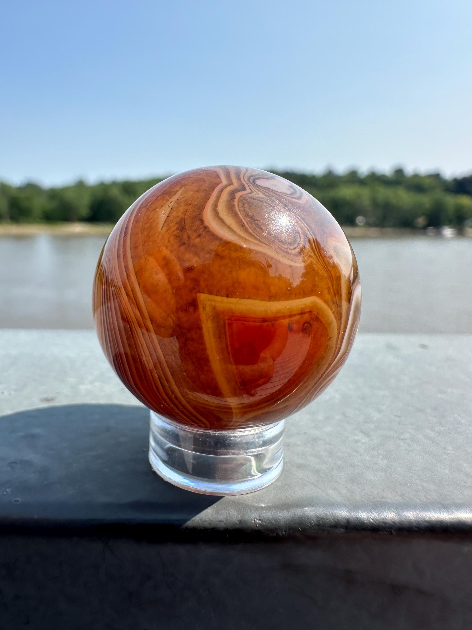 30mm Gorgeous Sardonyx Agate Banded Sphere