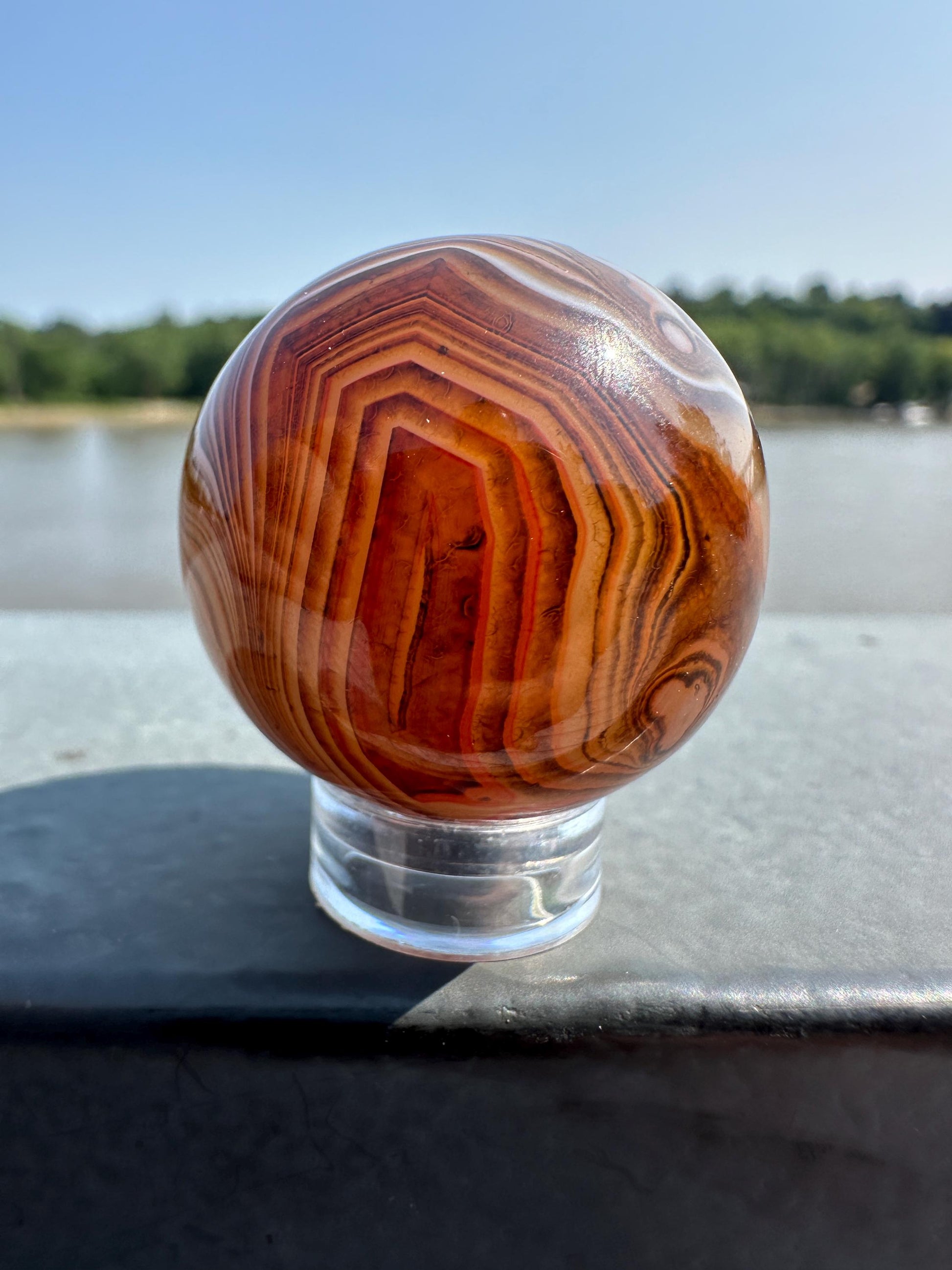 30mm Gorgeous Sardonyx Agate Banded Sphere