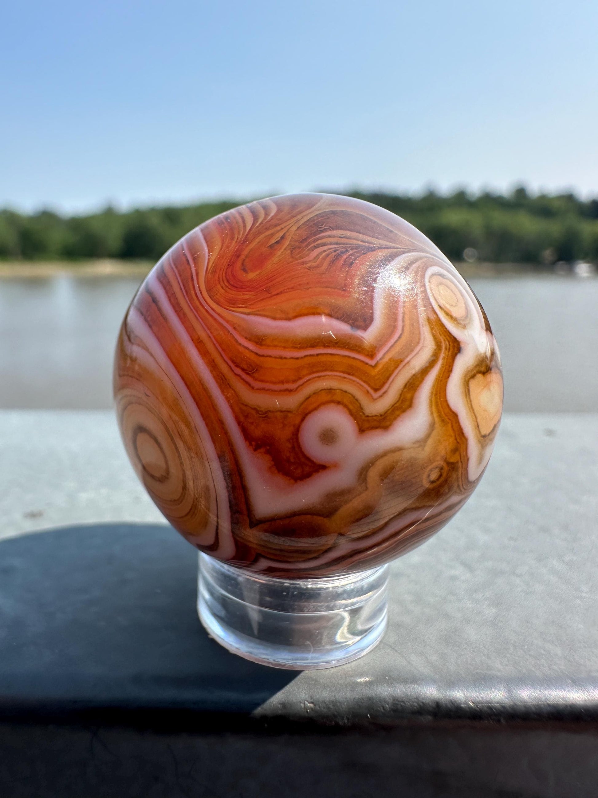 30mm Gorgeous Sardonyx Agate Banded Sphere