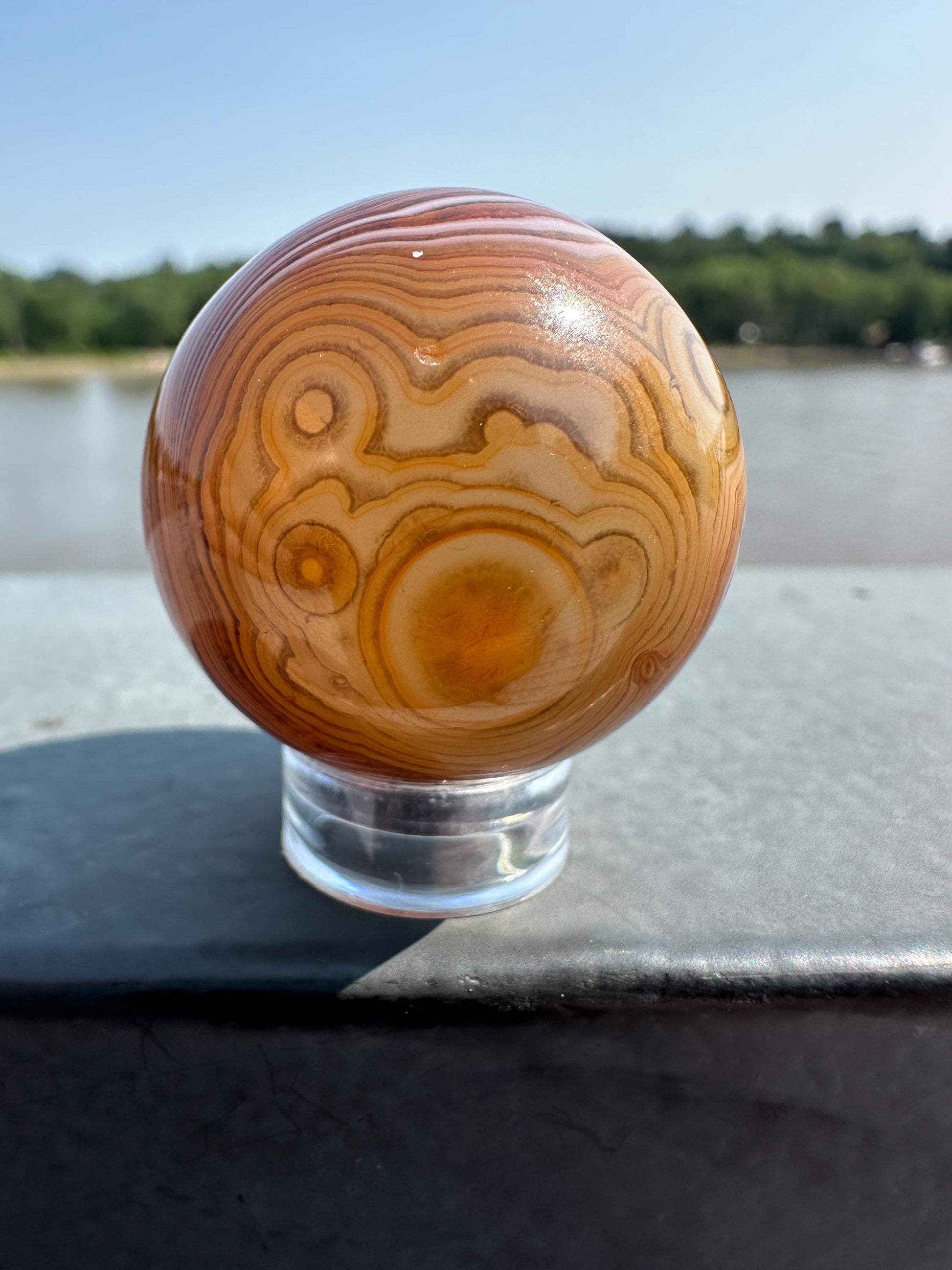 30mm Gorgeous Sardonyx Agate Banded Sphere