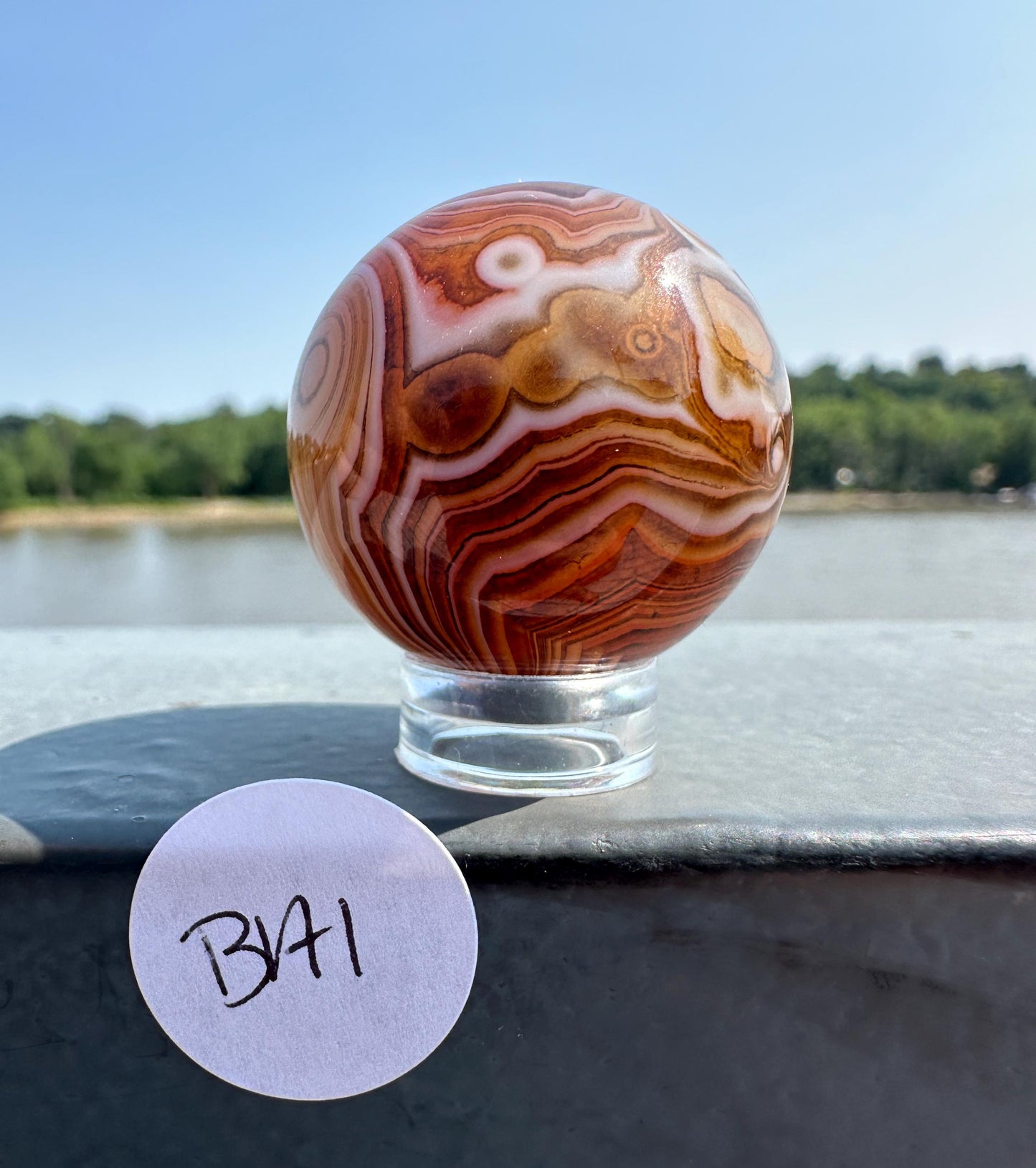 30mm Gorgeous Sardonyx Agate Banded Sphere