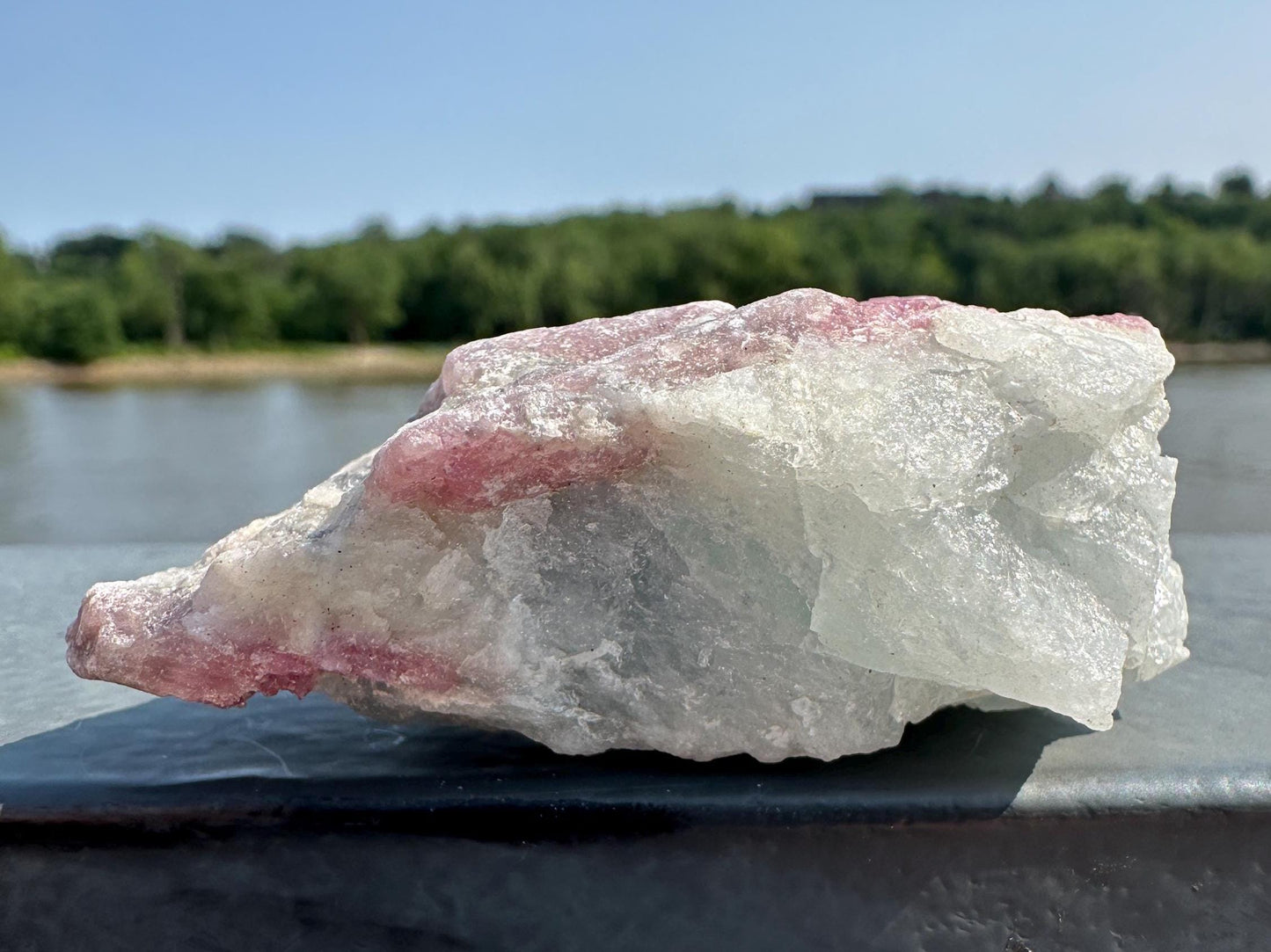 High Grade Pink Tourmaline in Aquamarine Specimen From Brazil