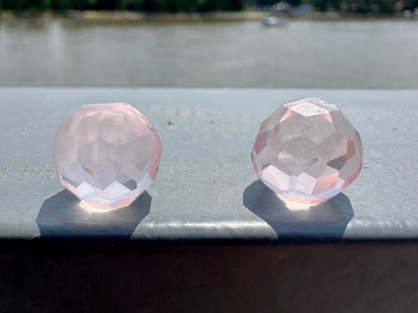 One (1) High Quality Rose Quartz Faceted Mini Sphere from Brazil