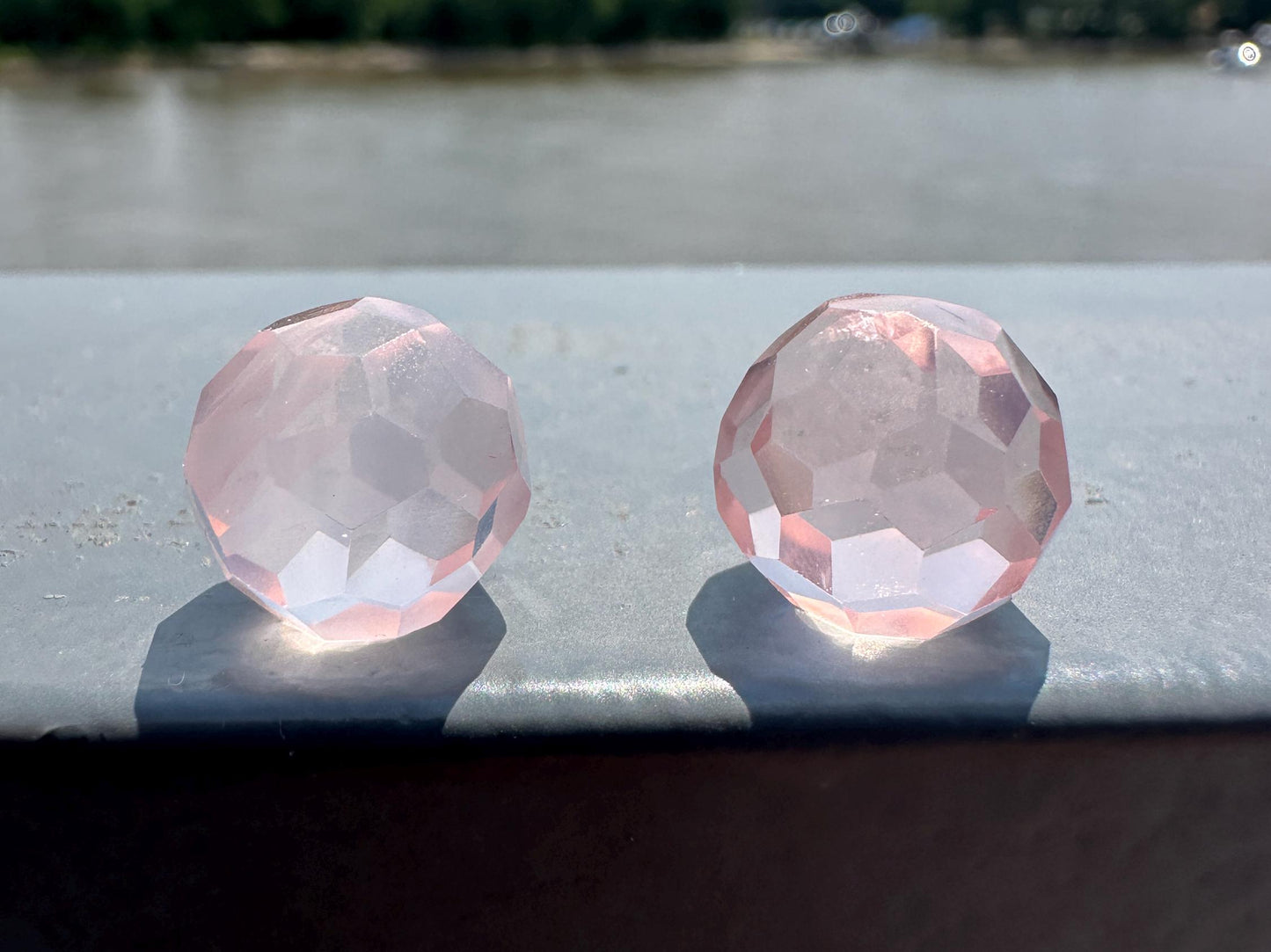 One (1) High Quality Rose Quartz Faceted Mini Sphere from Brazil