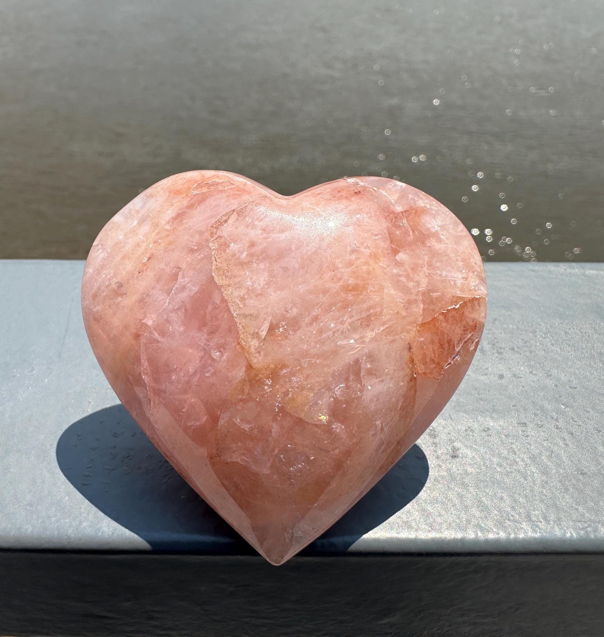 High Quality Hematoid Rose Quartz Heart from Brazil