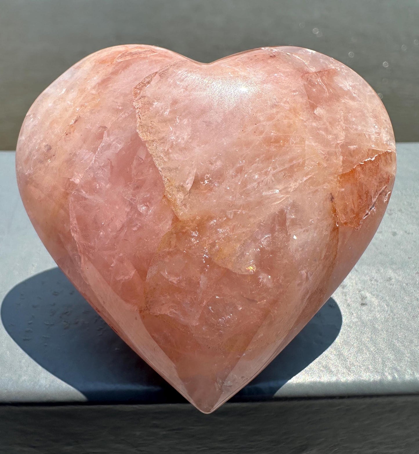 High Quality Hematoid Rose Quartz Heart from Brazil