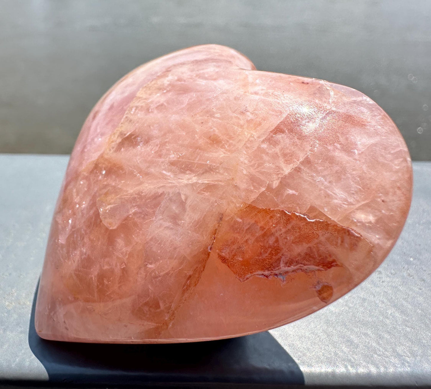 High Quality Hematoid Rose Quartz Heart from Brazil