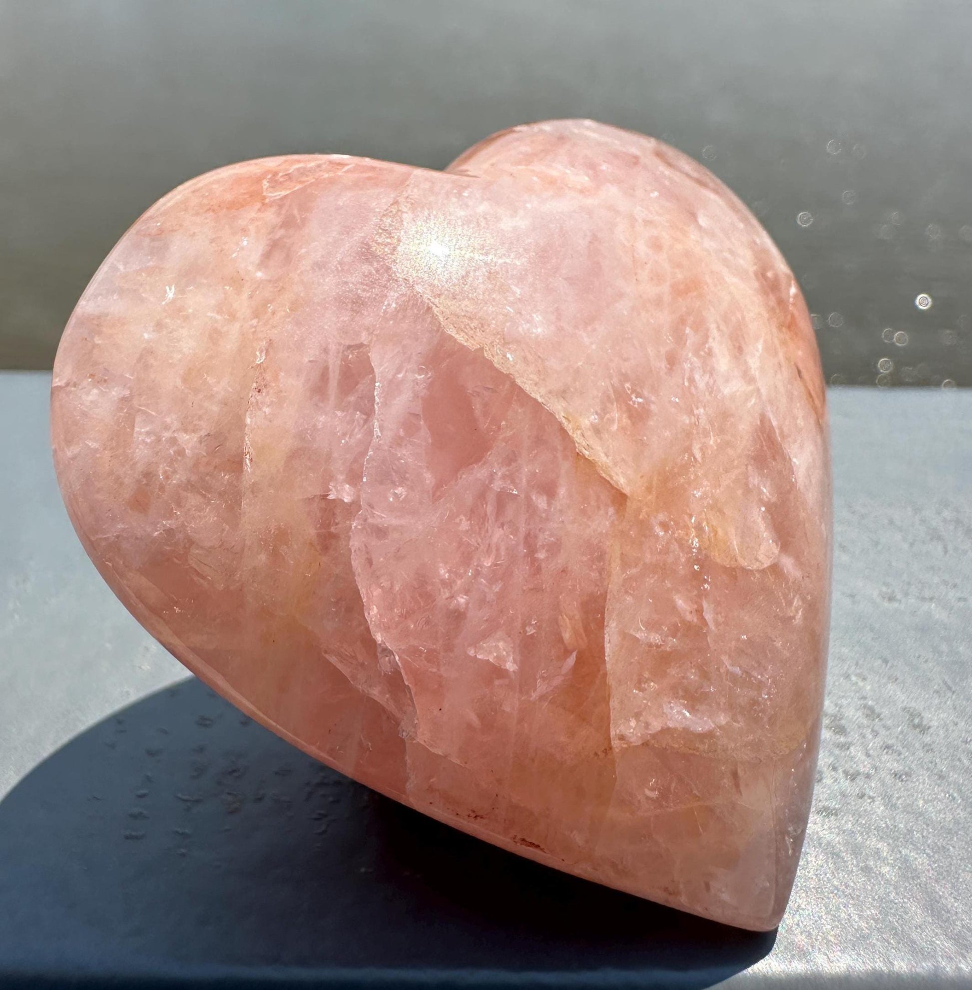 High Quality Hematoid Rose Quartz Heart from Brazil