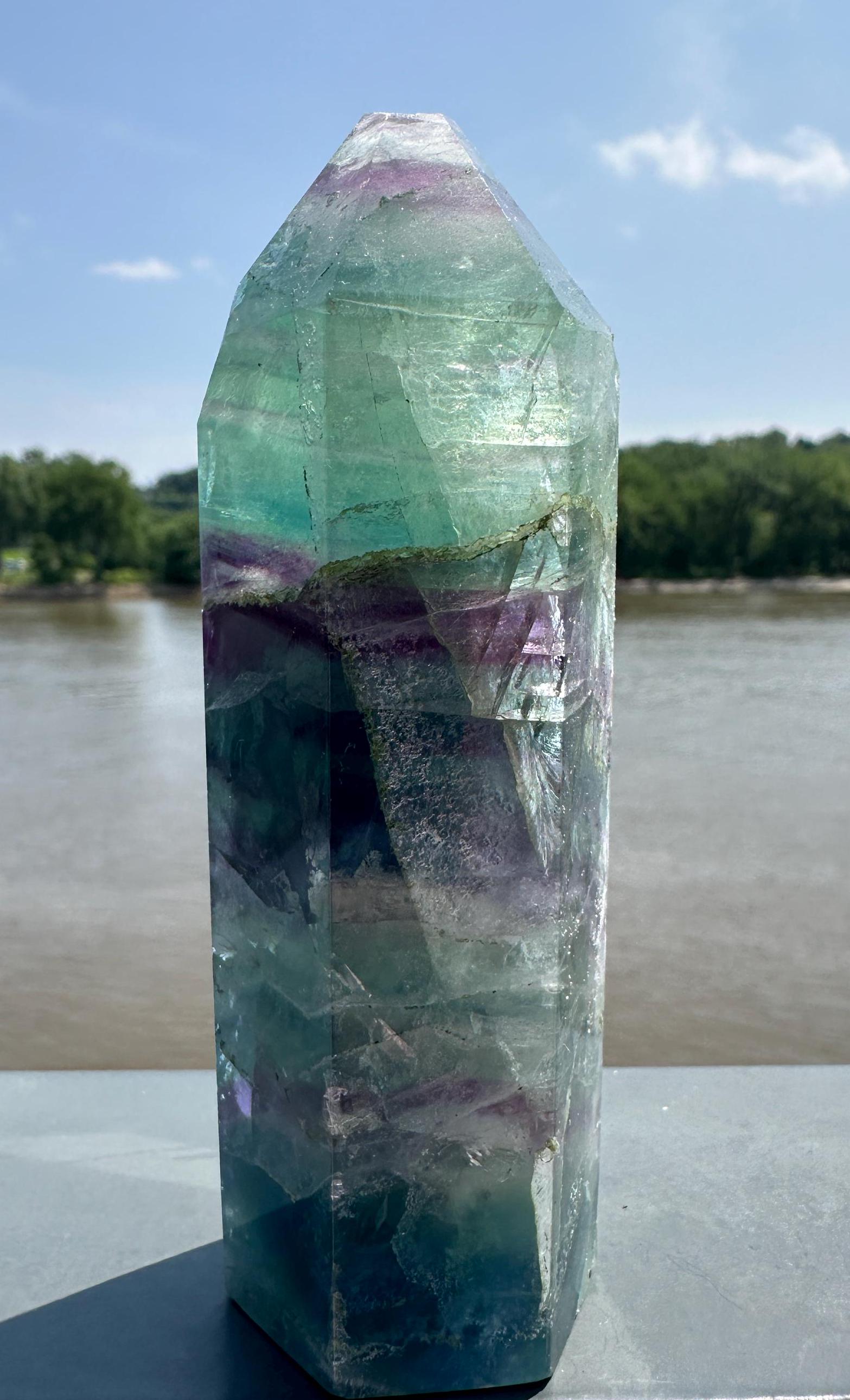 Stunning Fluorite Tower with Imperfection